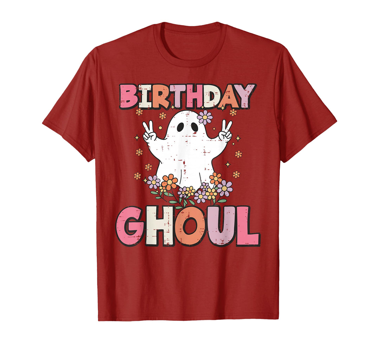 Halloween Birthday Ghoul Ghost Retro Costume Women Girls Kid T-Shirt