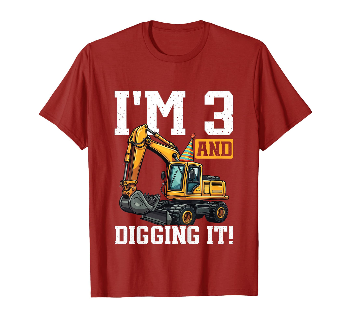 I'm 3 and Digging It Excavator Birthday Party T-Shirt