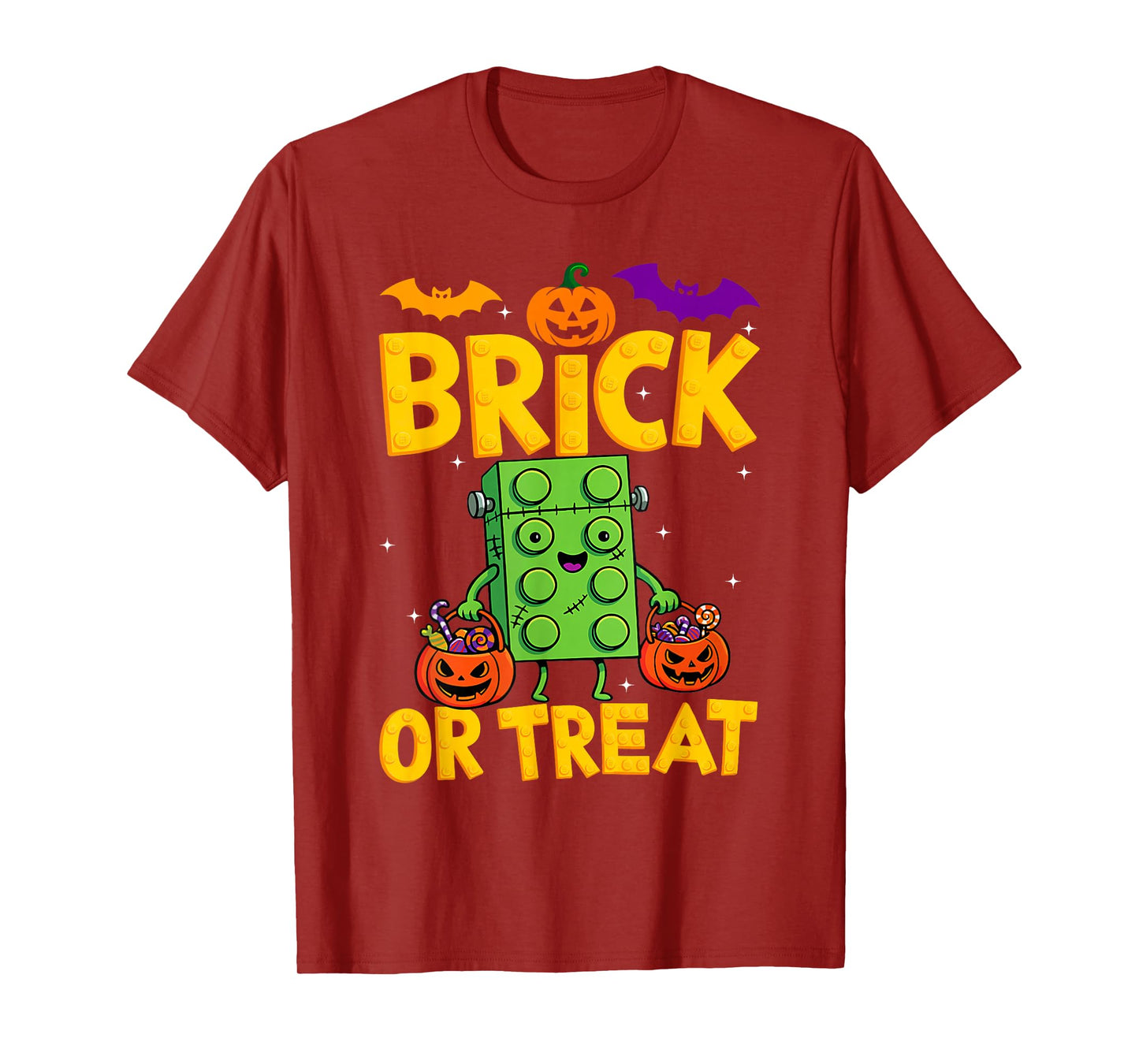 Brick or Treat Halloween Master Builder Blocks Building Kids T-Shirt