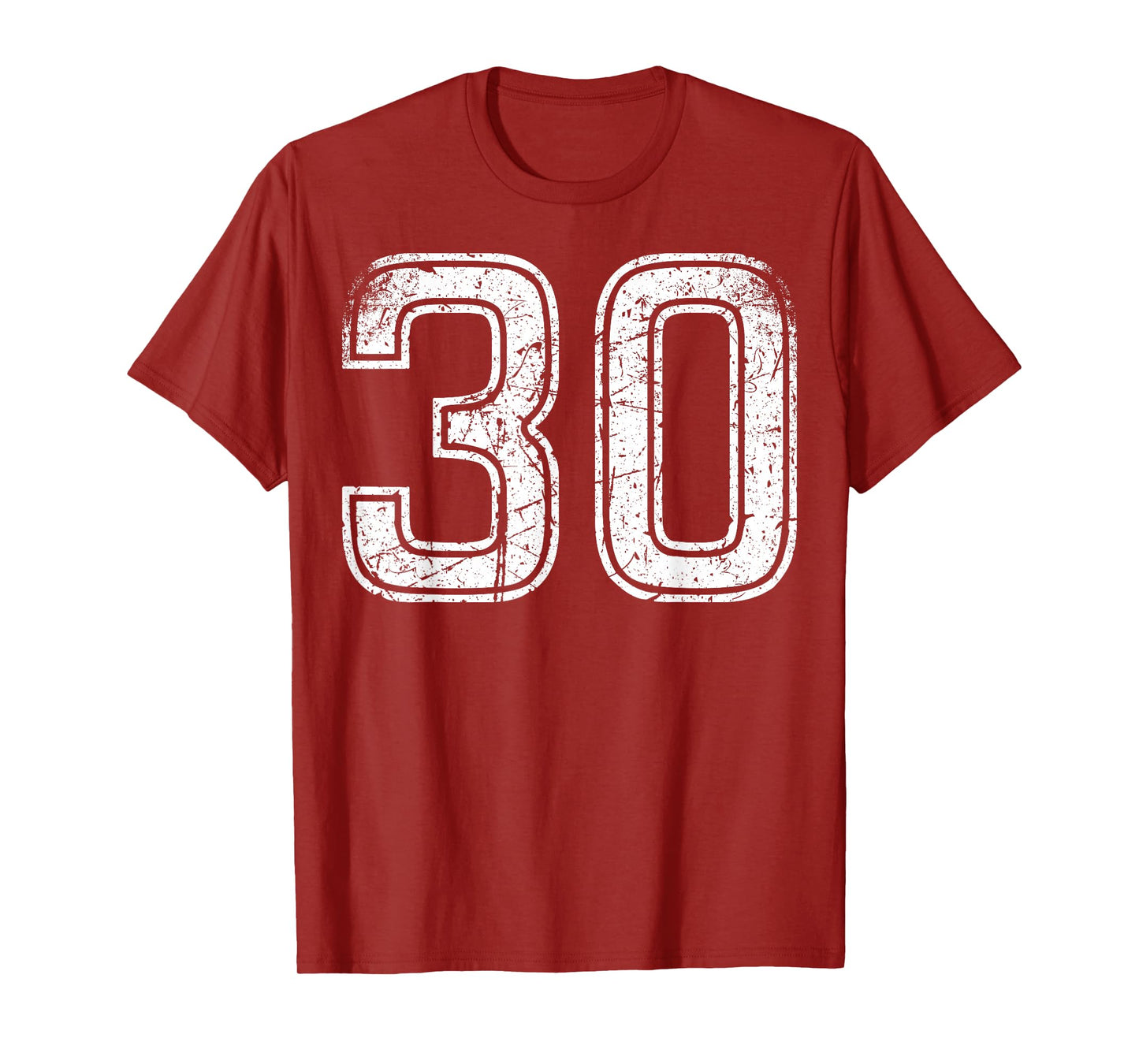 Sport White Vintage Number 30 T-Shirt