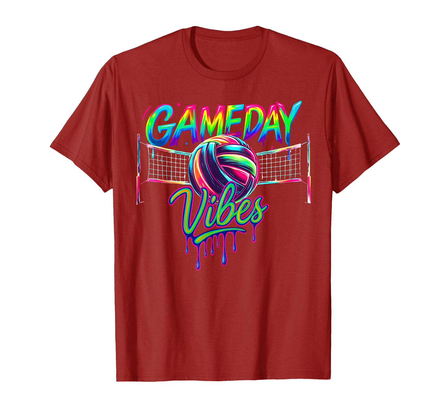Game Day Vibes Volleyball Mom Ice Cream Drip Women Girls T-Shirt