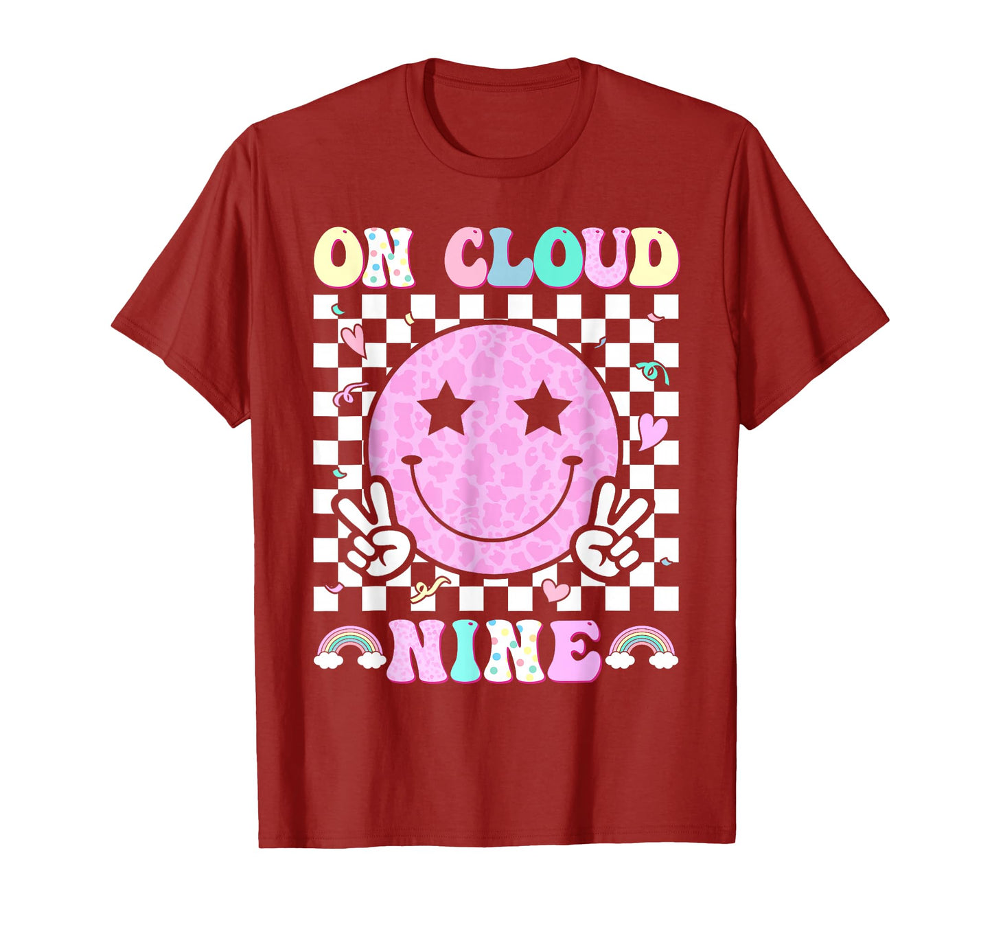 Groovy On Cloud Nine Bday 9th Birthday Girl 9 Year Old T-Shirt