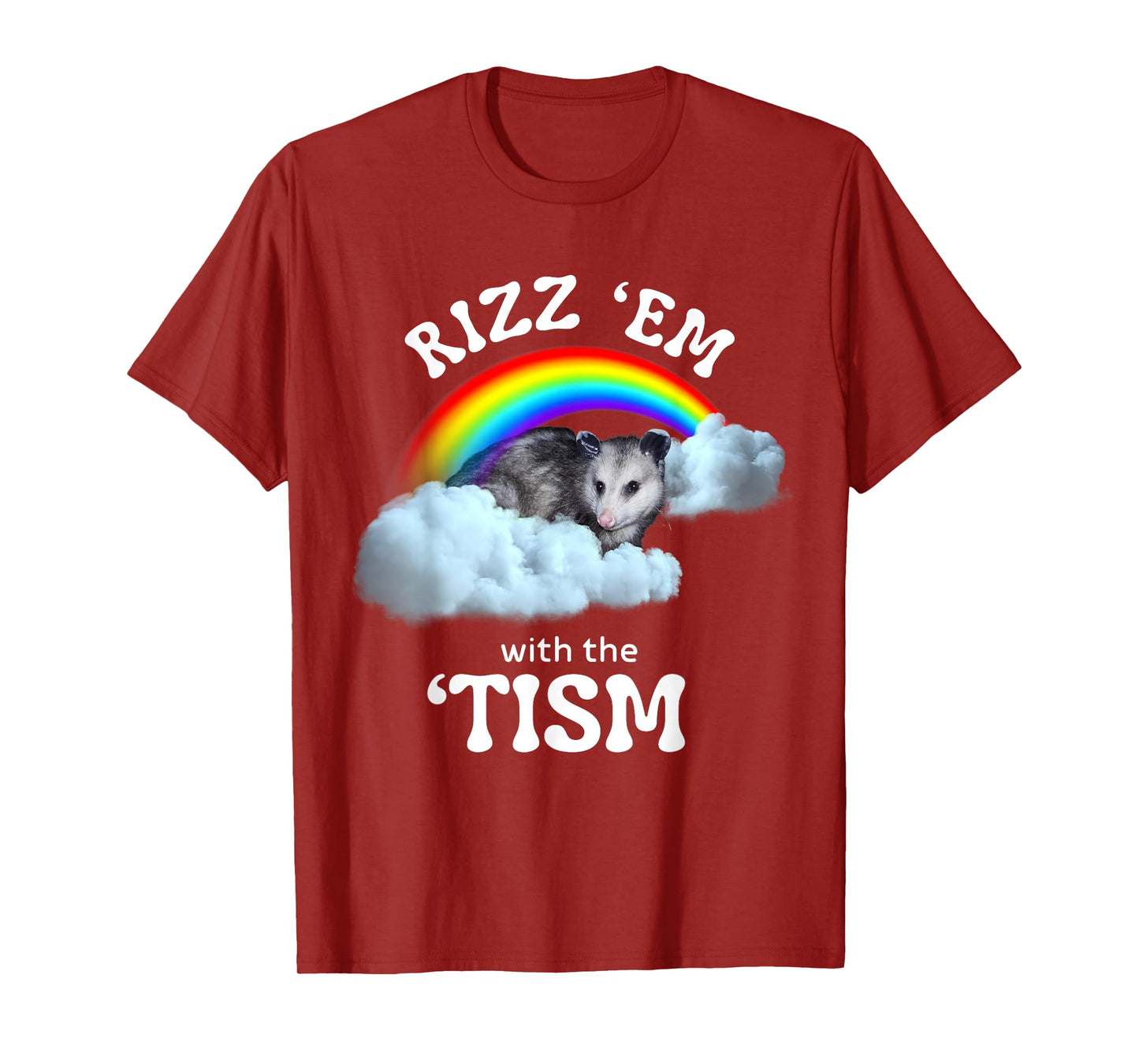 Autism Funny Rizz Em With The Tism Meme Autistic Opossum T-Shirt