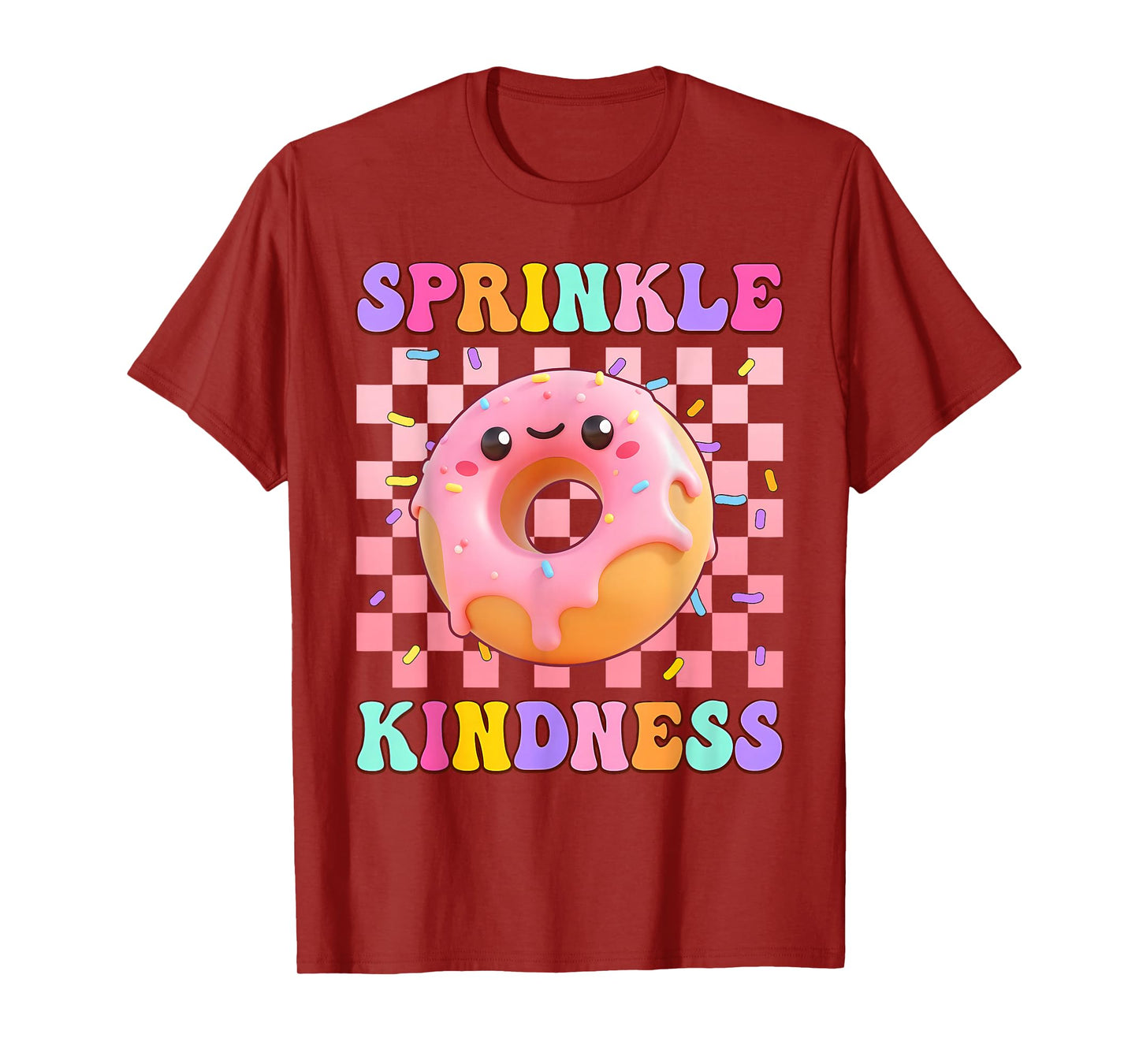 Sprinkle Kindness Groovy Donut Doughnut Lover Girls Women T-Shirt