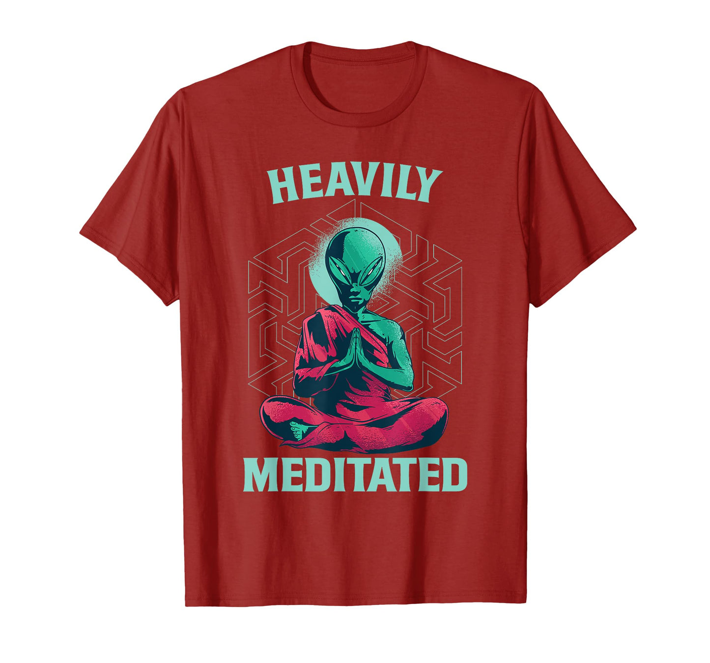 Heavily Meditated Alien Monk Funny Yoga Meditation T-Shirt