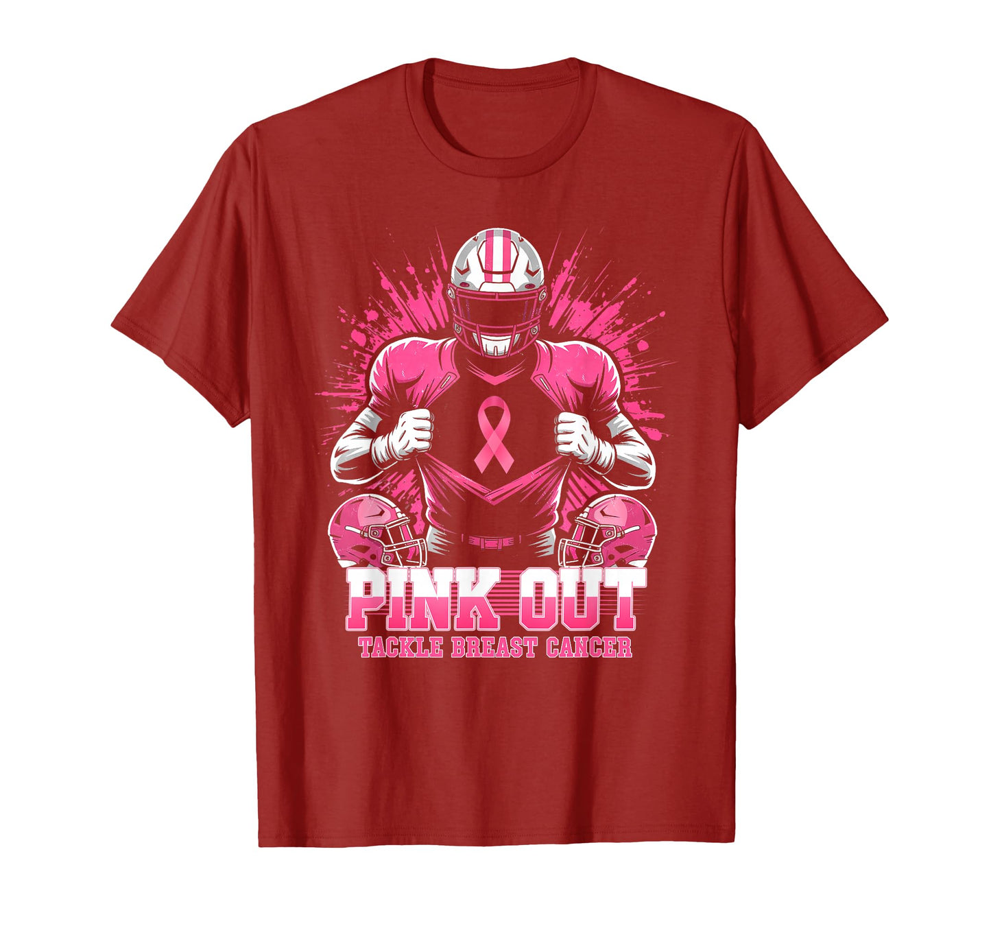 Pink Out Tackle Breast Cancer Awareness American Football T-Shirt
