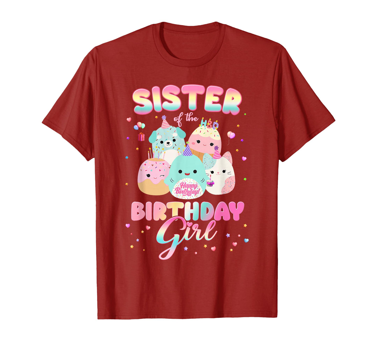 Birthday Family Squish Squad Sister Of The Birthday Girl T-Shirt