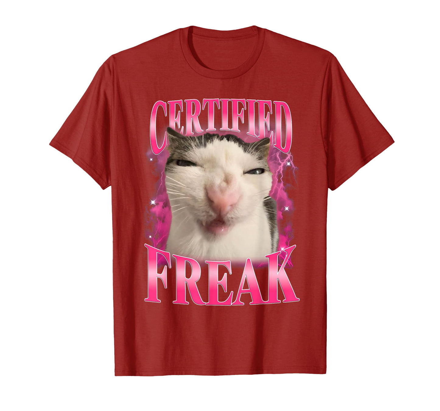 Certified Freak Eat Cement Cursed Cat Funny Cat Meme Humor T-Shirt