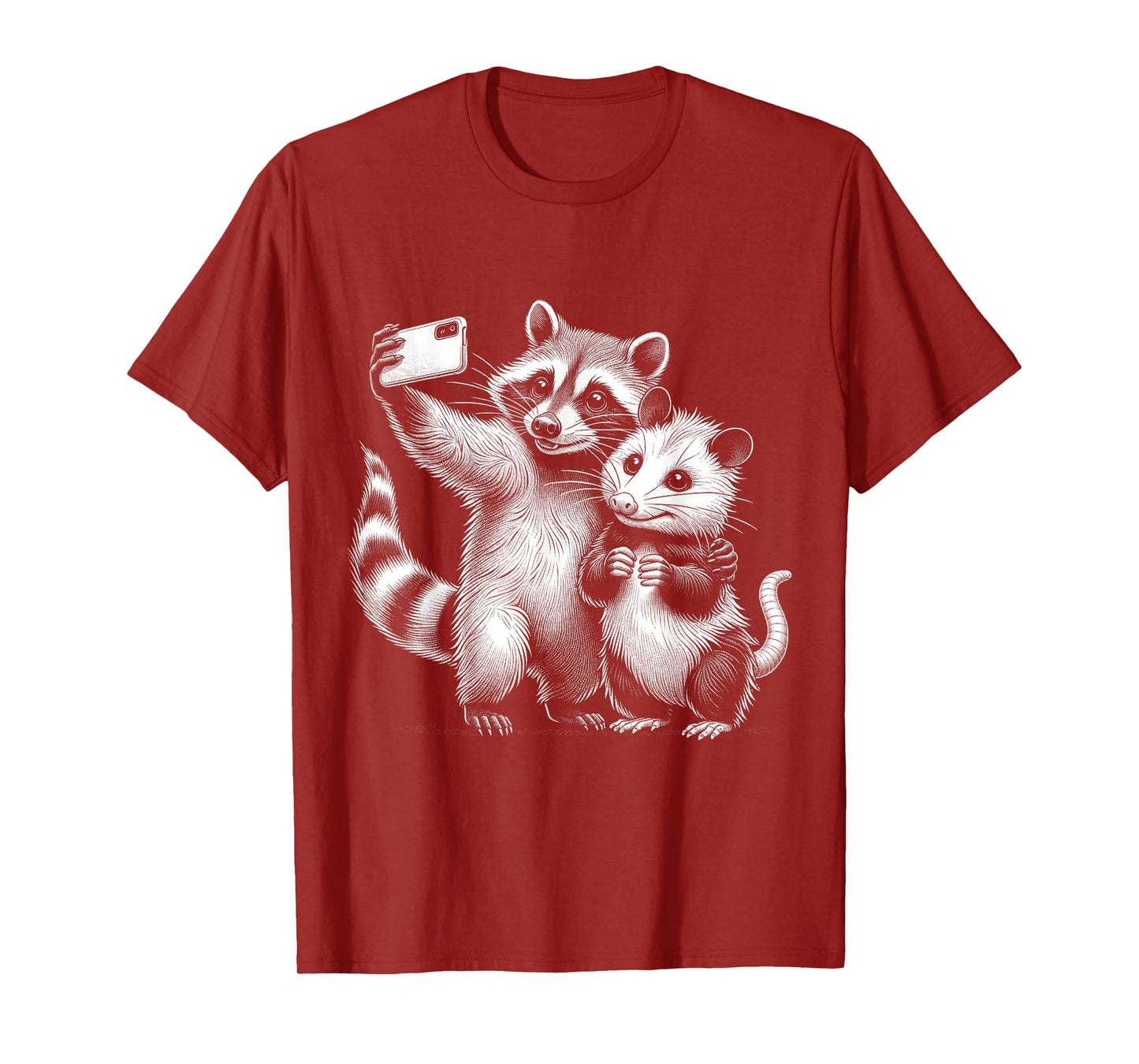 Opossum Racoon Selfie Funny Meme Wild West Possum Graphic T-Shirt