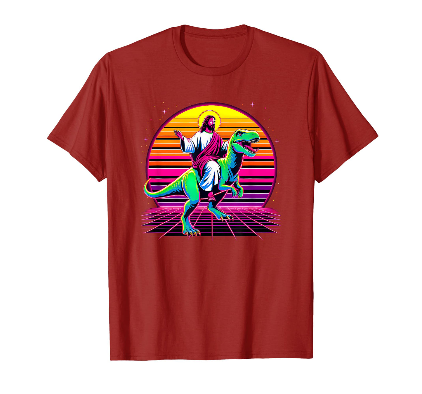 Jesus Riding A Dinosaur Meme Dino Lover Tyrannosaurus Rex T-Shirt