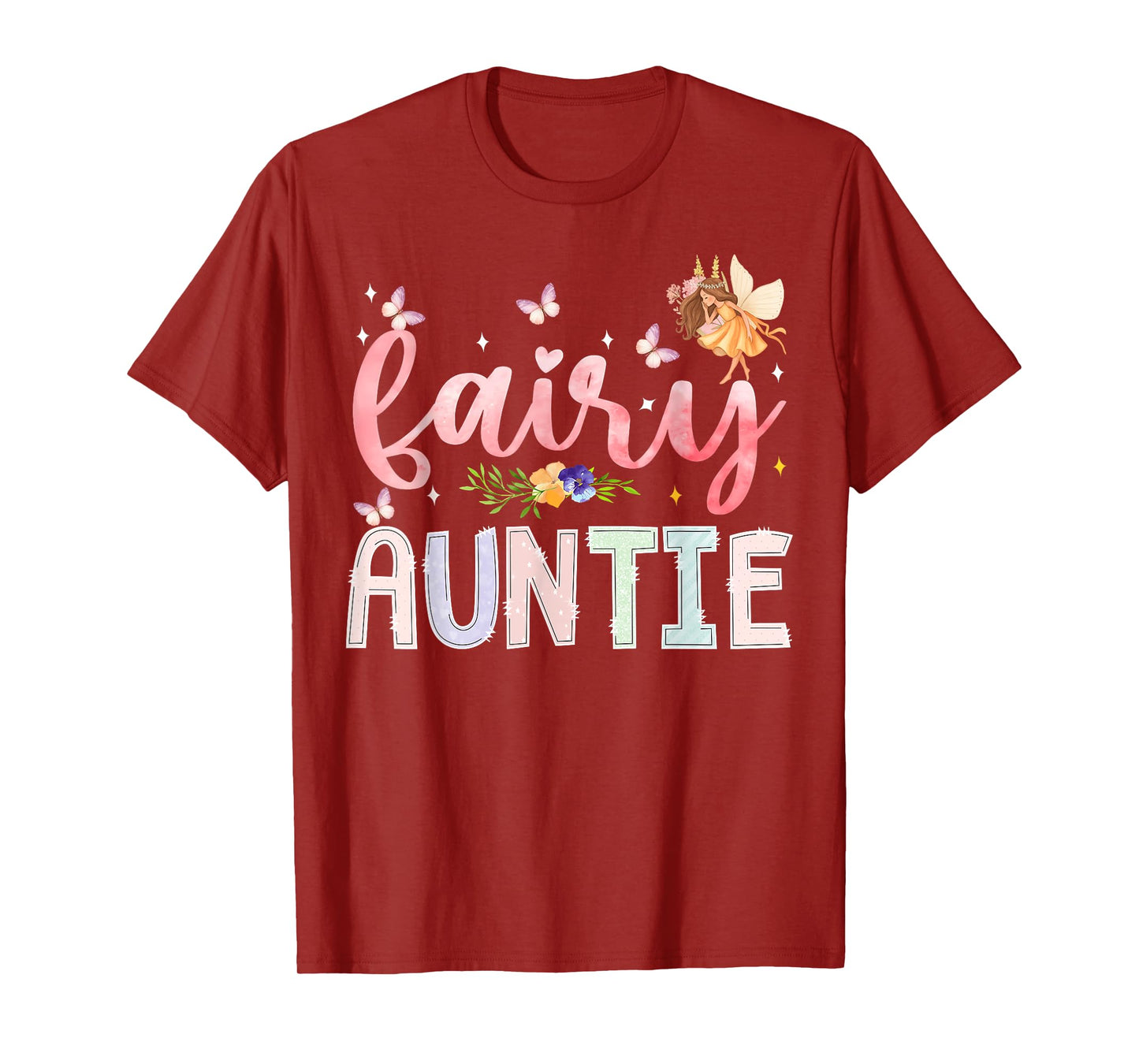Fairy Auntie Magical Floral Birthday Girl Fairytale Family T-Shirt