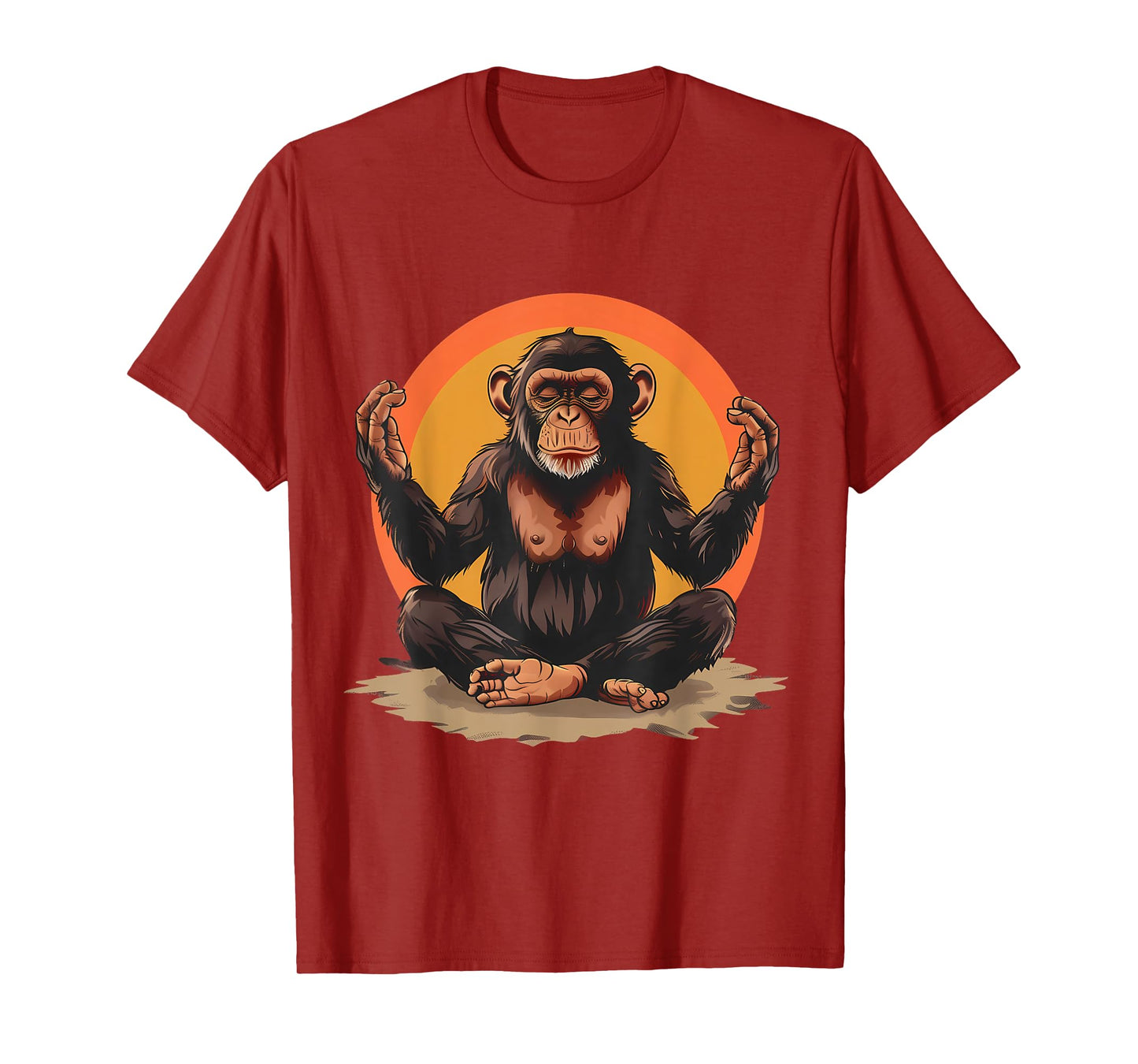 Meditation Monkey Spiritual Yoga Zen Buddha Hindu Buddhist T-Shirt