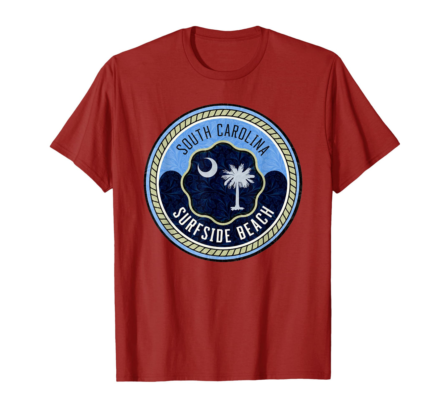Surfside Beach South Carolina Vintage Monogram Vacation T-Shirt