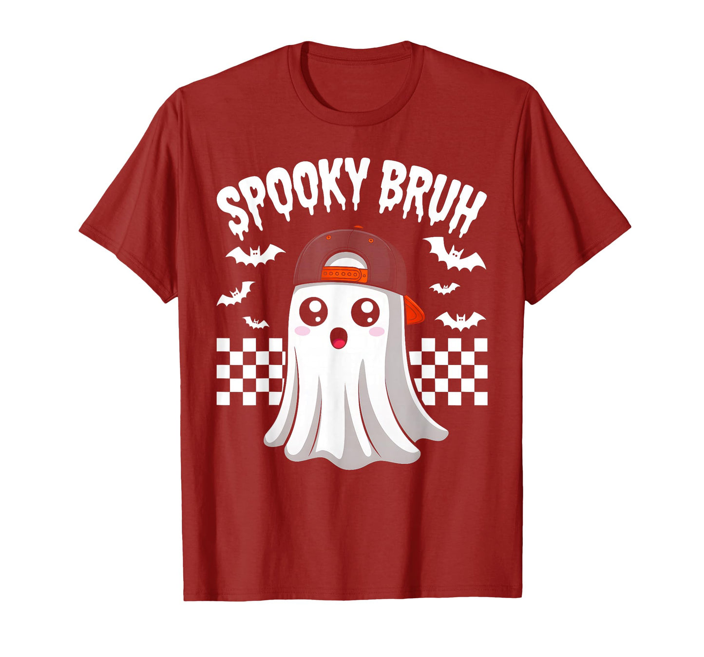 Spooky Bruh Funny Ghost Halloween Costume Boys Teens Kids T-Shirt