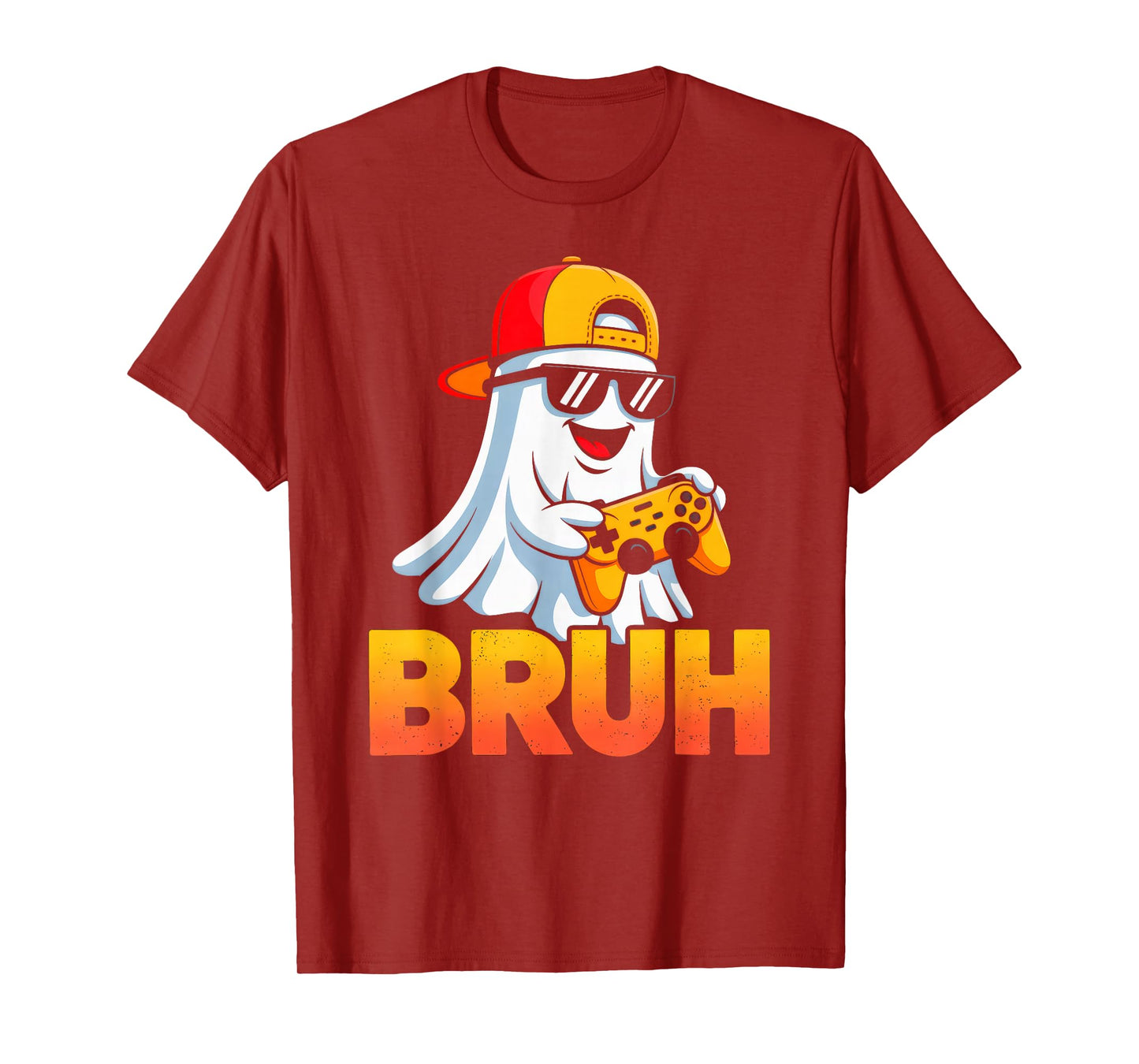 Bruh Ghost Halloween Costume Video Gamer Boys Men Teens Kids T-Shirt
