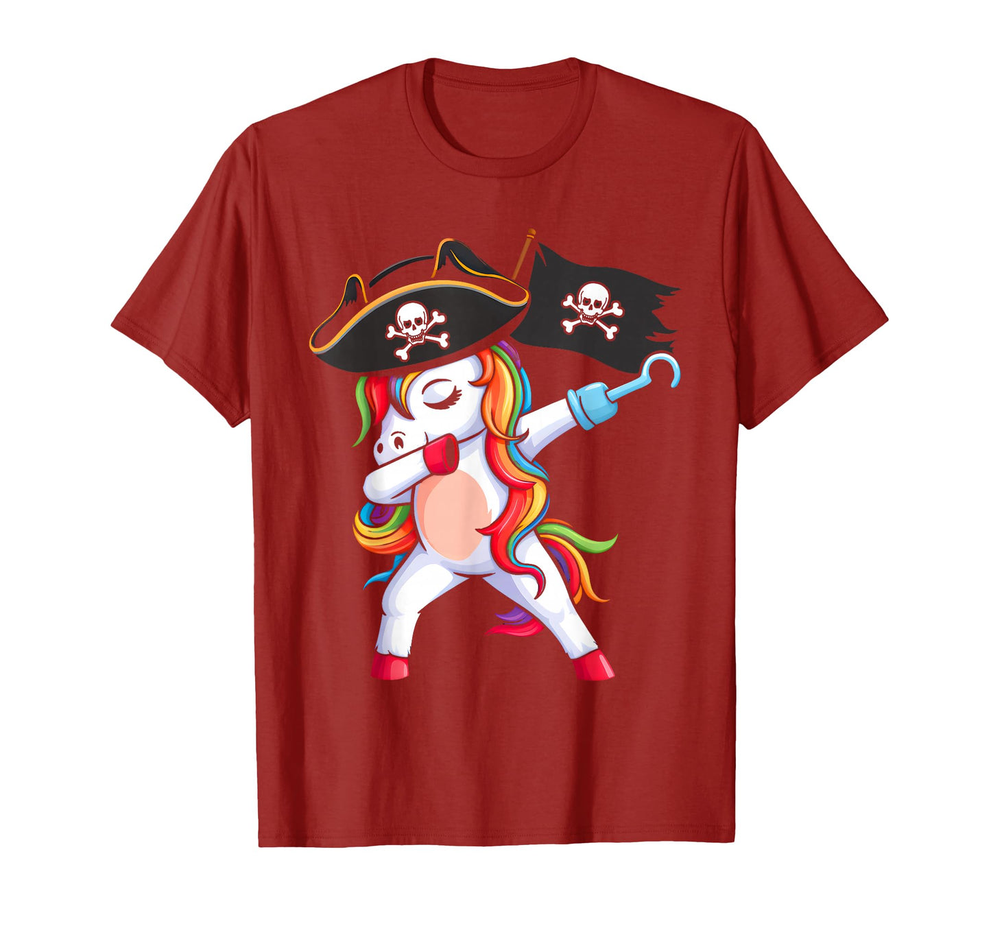 Dabbing Unicorn Pirate Girls Kids Funny Halloween Costume T-Shirt