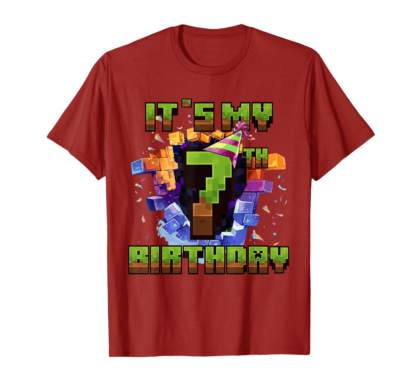 Birthday Boy Shirt It's My 7th Birthday Video Game Pixel T-Shirt
