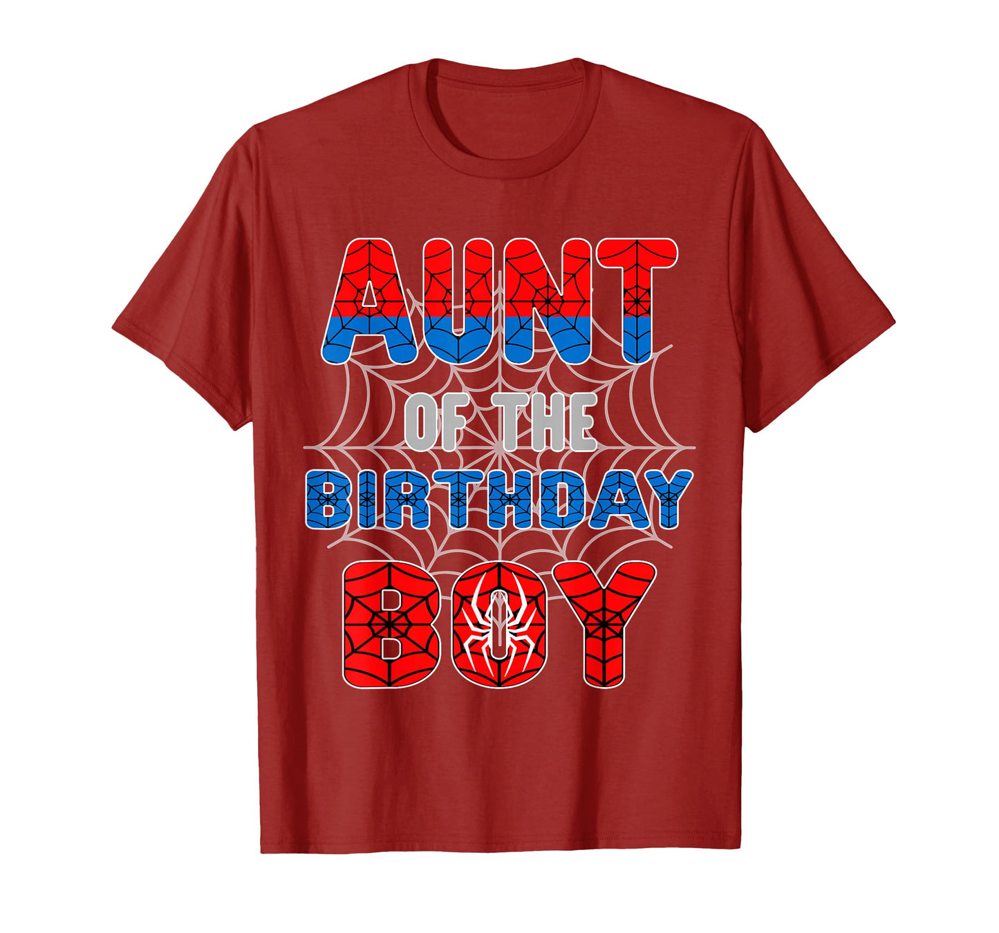 Spider Web Birthday Party Aunt of The Birthday Boy T-Shirt