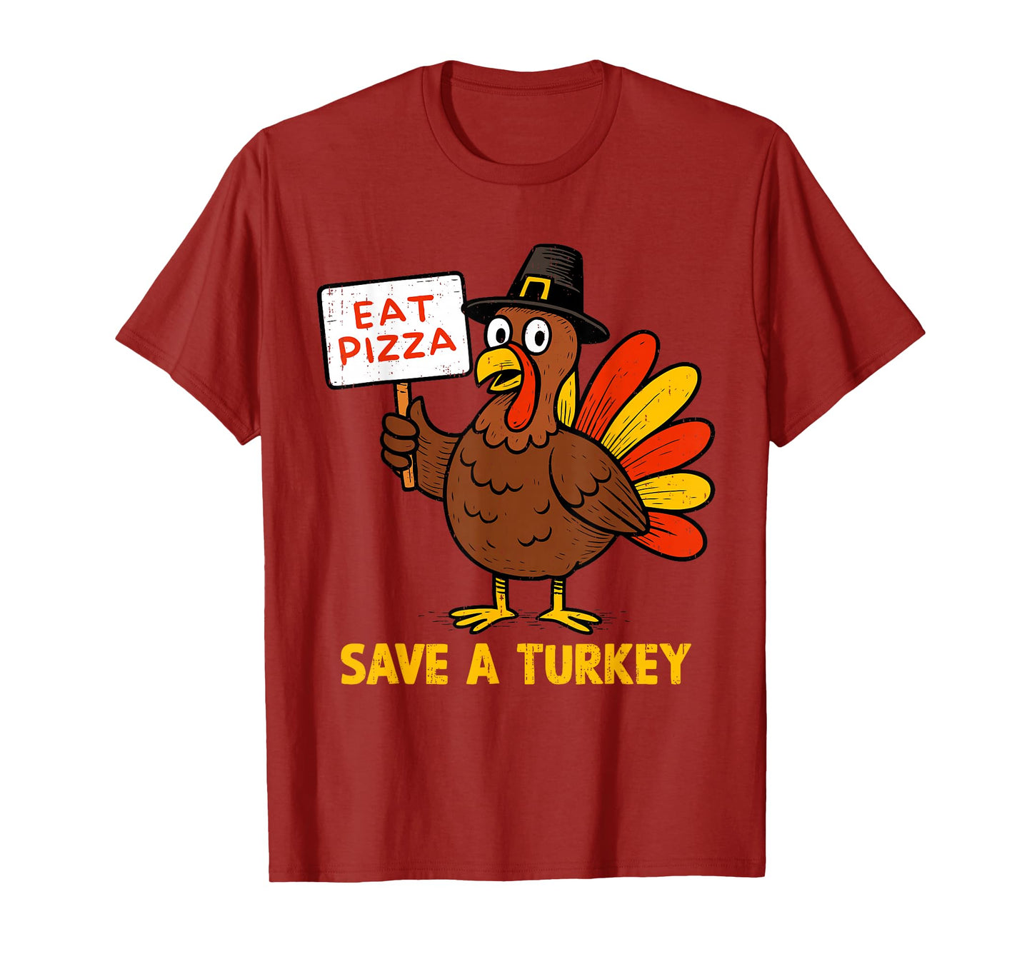 Save A Turkey Eat Pizza Thanksgiving Food Men Women Kids T-Shirt