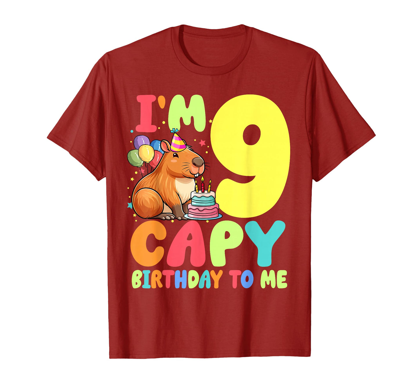 I'm 9 Year Old Capy Birthday To Me 9th Birthday Capybara T-Shirt