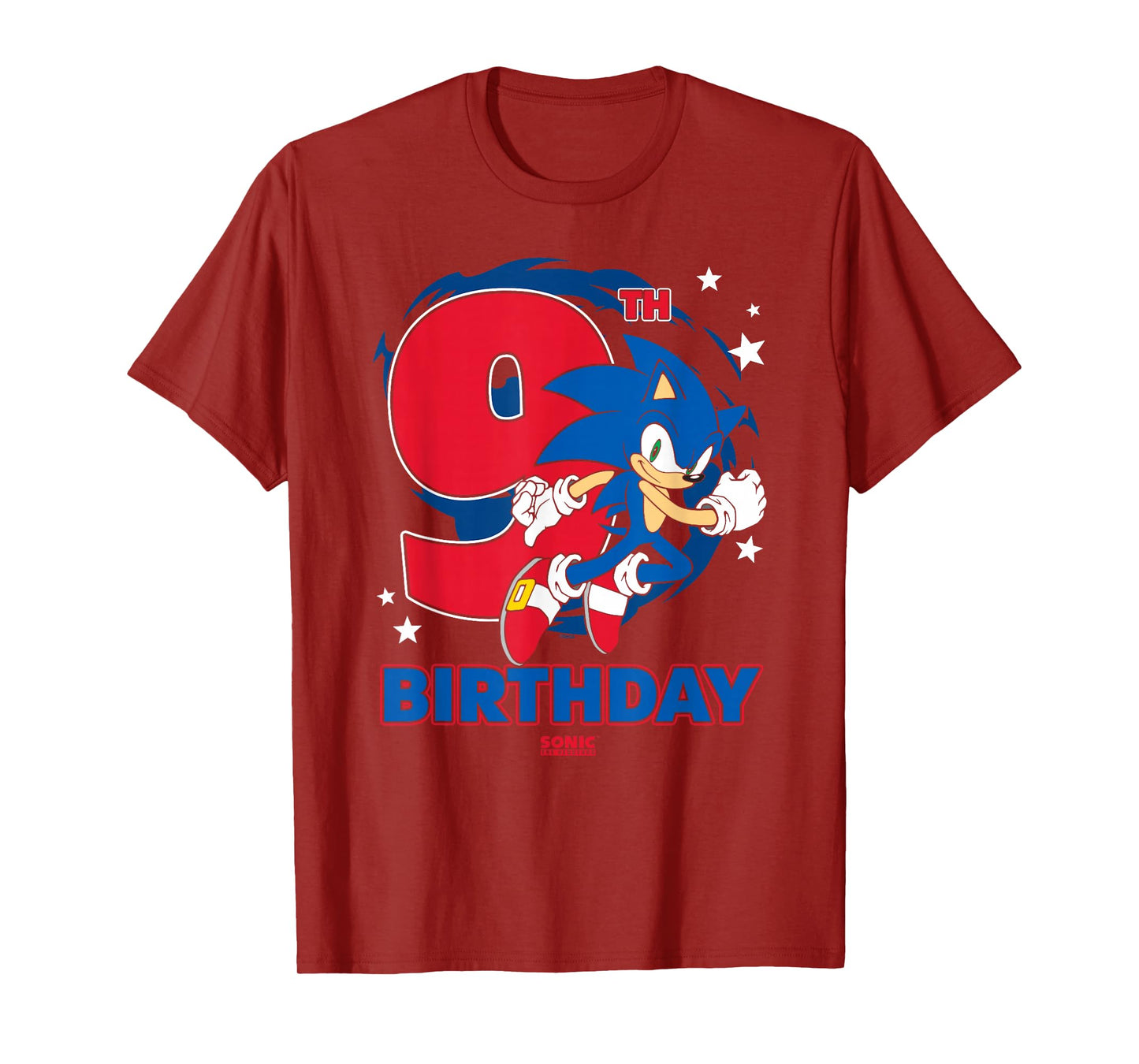 Sonic The Hedgehog Epic Sonic 9th Birthday Big Chest Logo T-Shirt