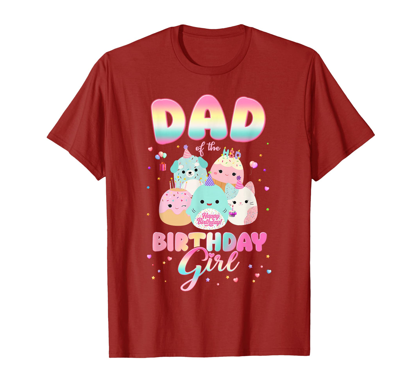 Birthday Family Party Squish Squad Dad Of The Birthday Girl T-Shirt