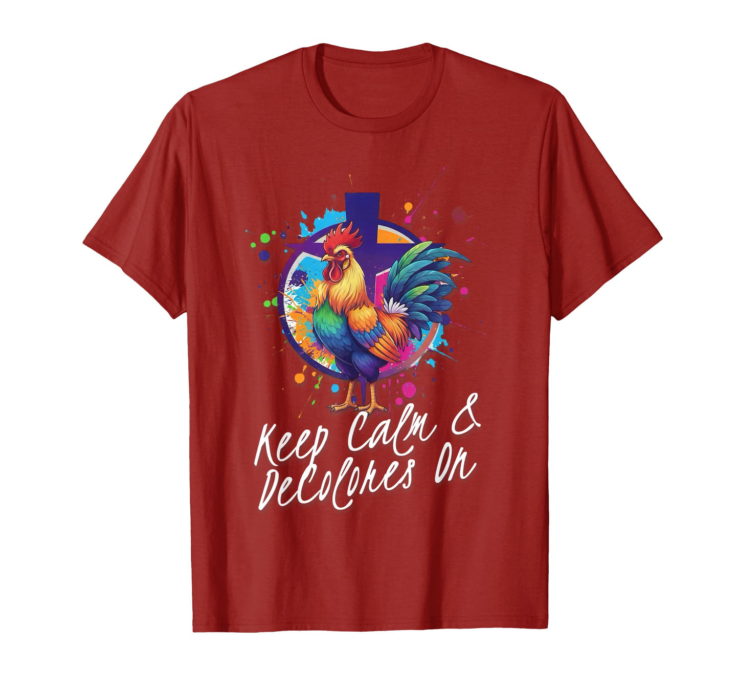 DeColores Cursillo Rainbow Rooster Catholic T-Shirt