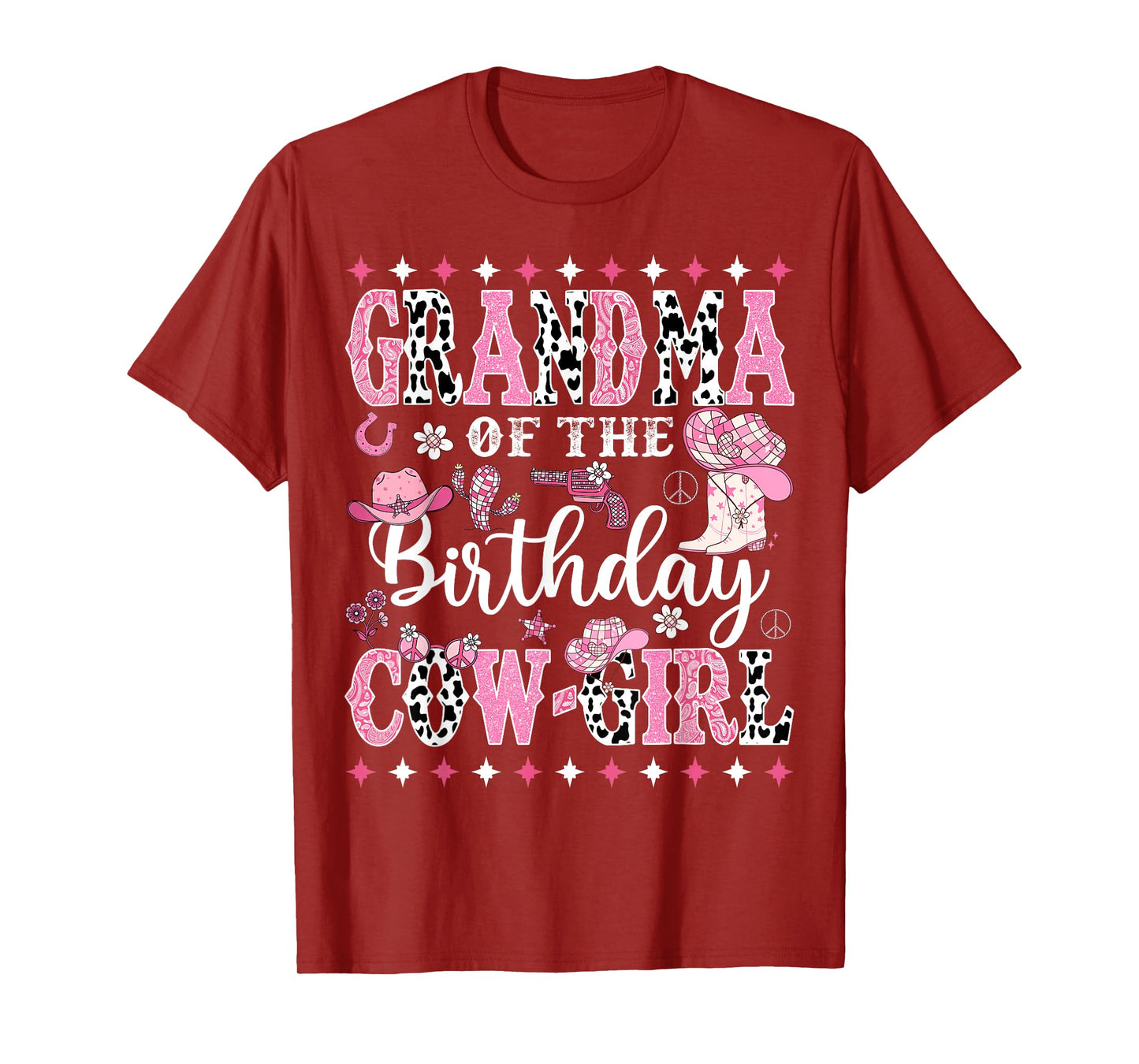 Grandma Of The Birthday CowGirl Rodeo CowGirl Birthday T-Shirt