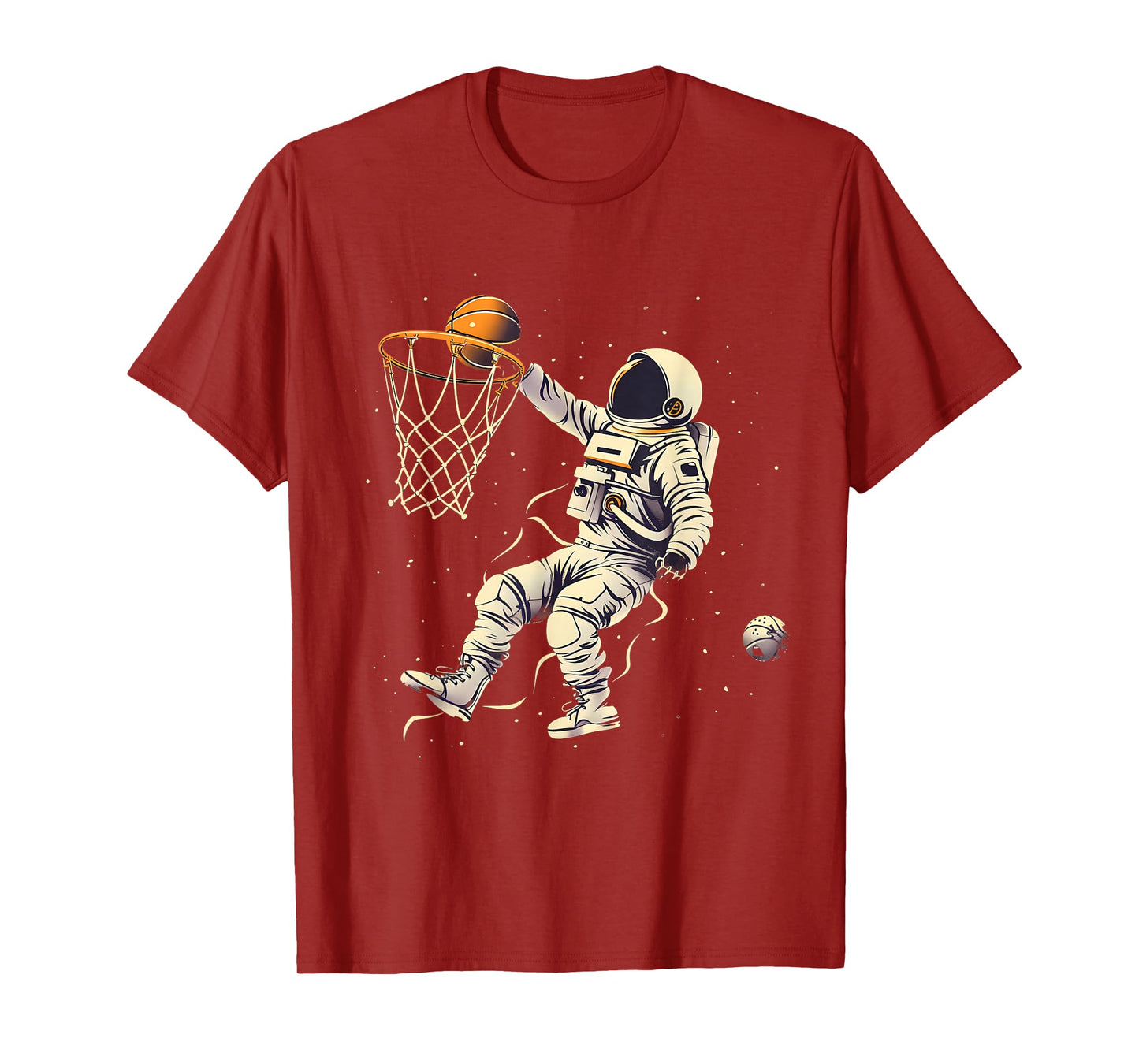 Basketball Slam Dunk Astronaut Basketball Player Drawing T-Shirt