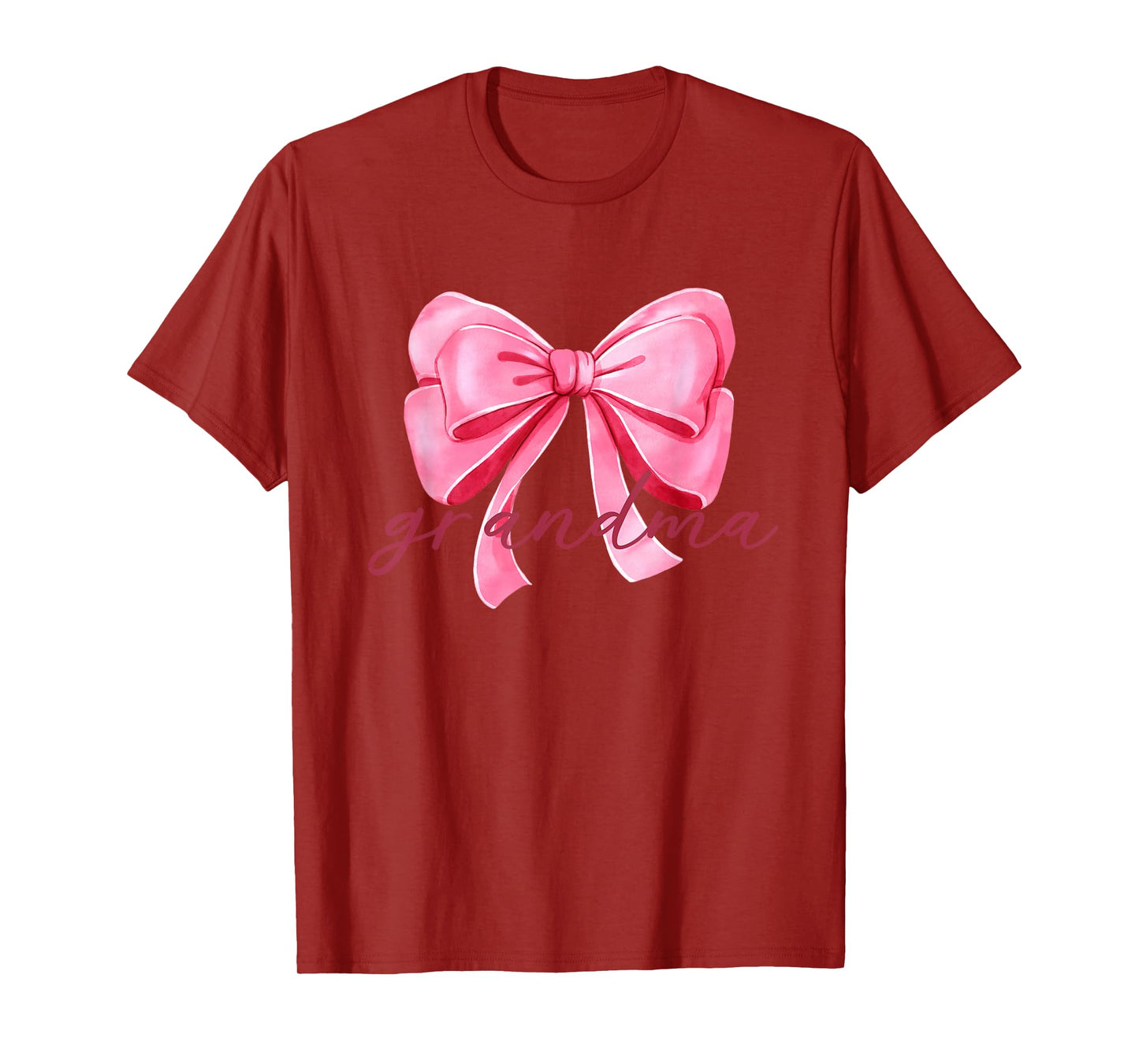 Grandma Pink Bow Birthday Baby Shower Family Pink Ribbon T-Shirt