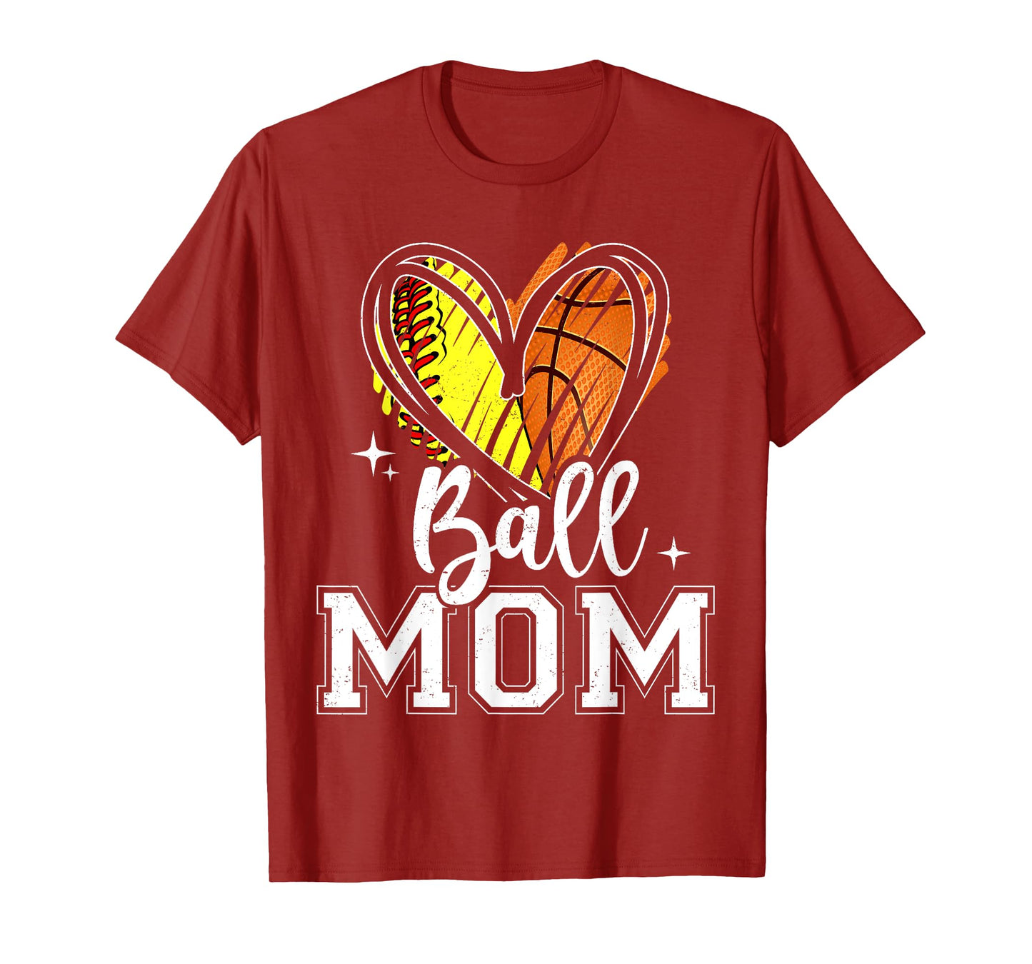 Ball Mom Softball Basketball Mom Of Both T-Shirt