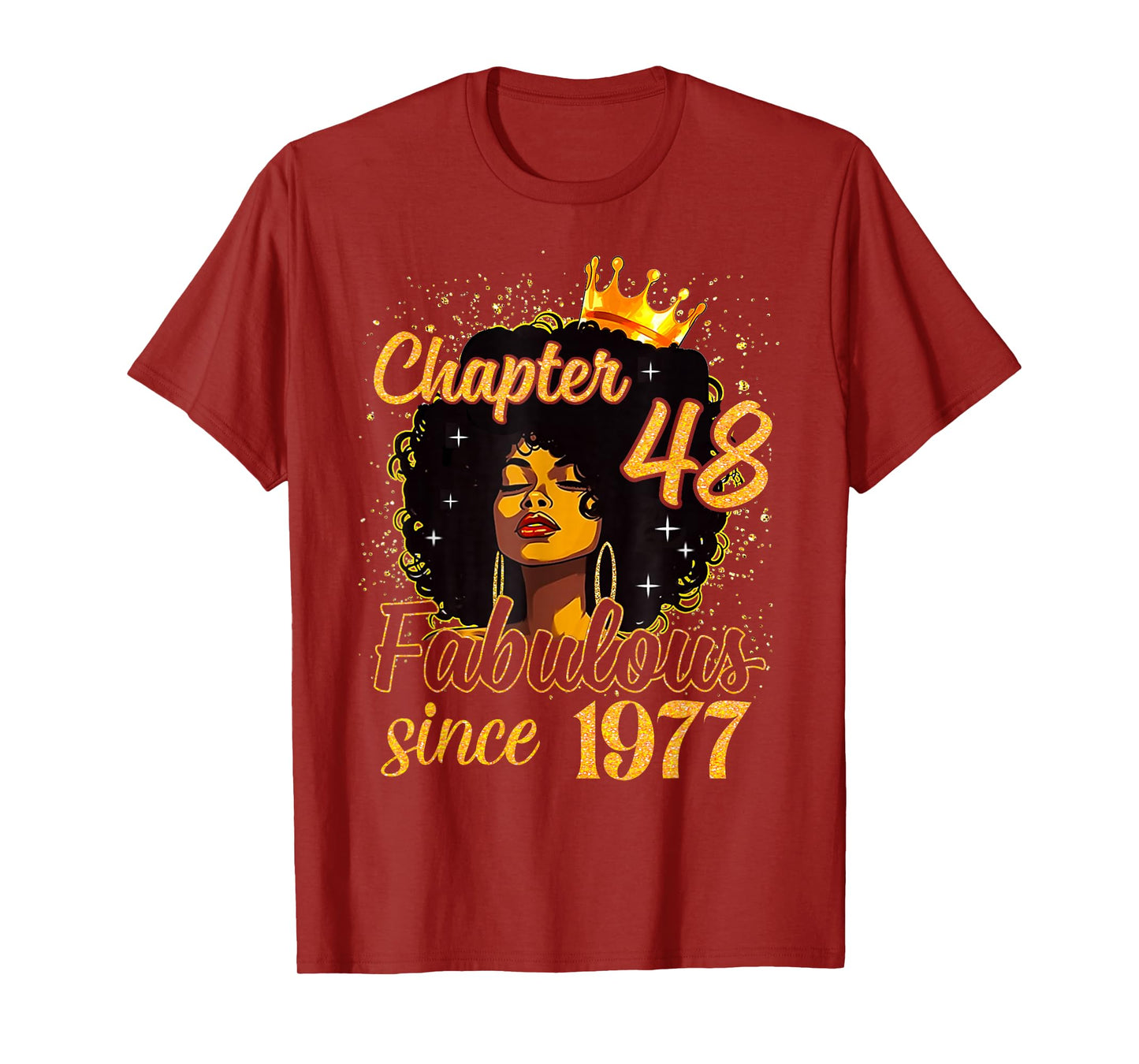 Chapter 48 Fabulous Since 1977 48th Birthday Women Melanin T-Shirt