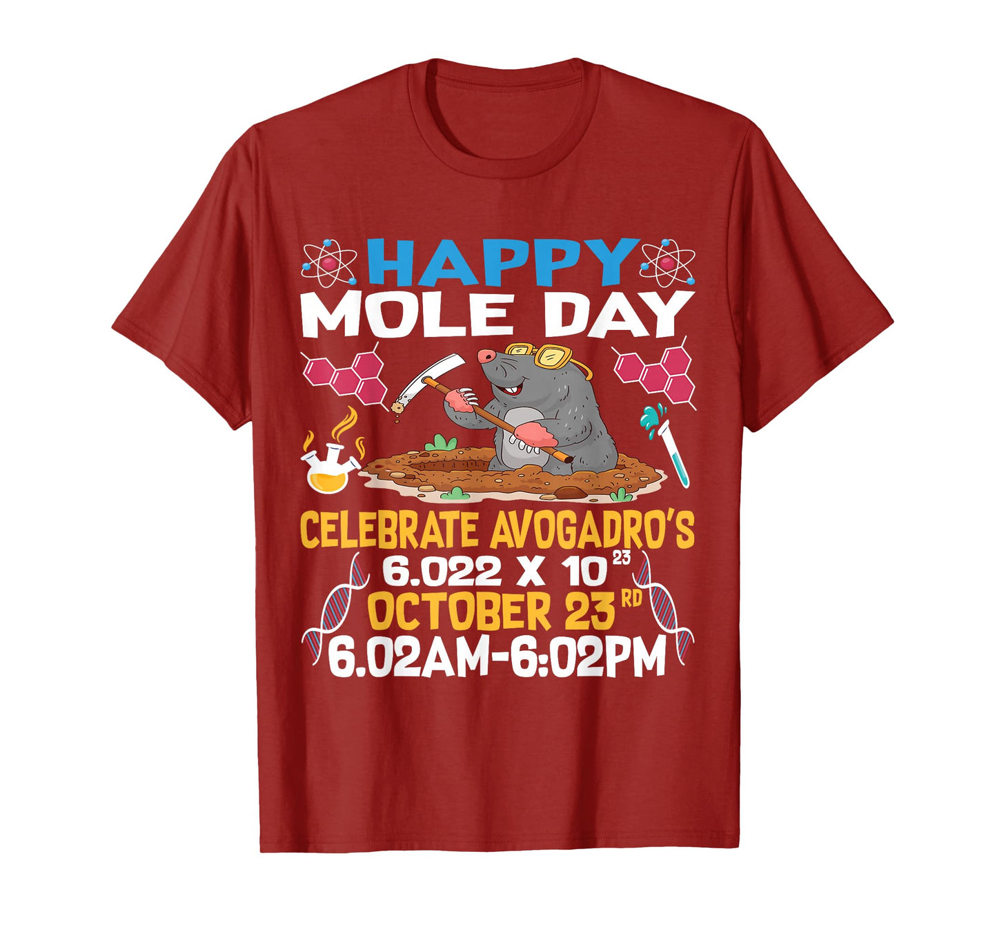 Happy mole Day on 23rd October Chemistry Lover Women Men T-Shirt