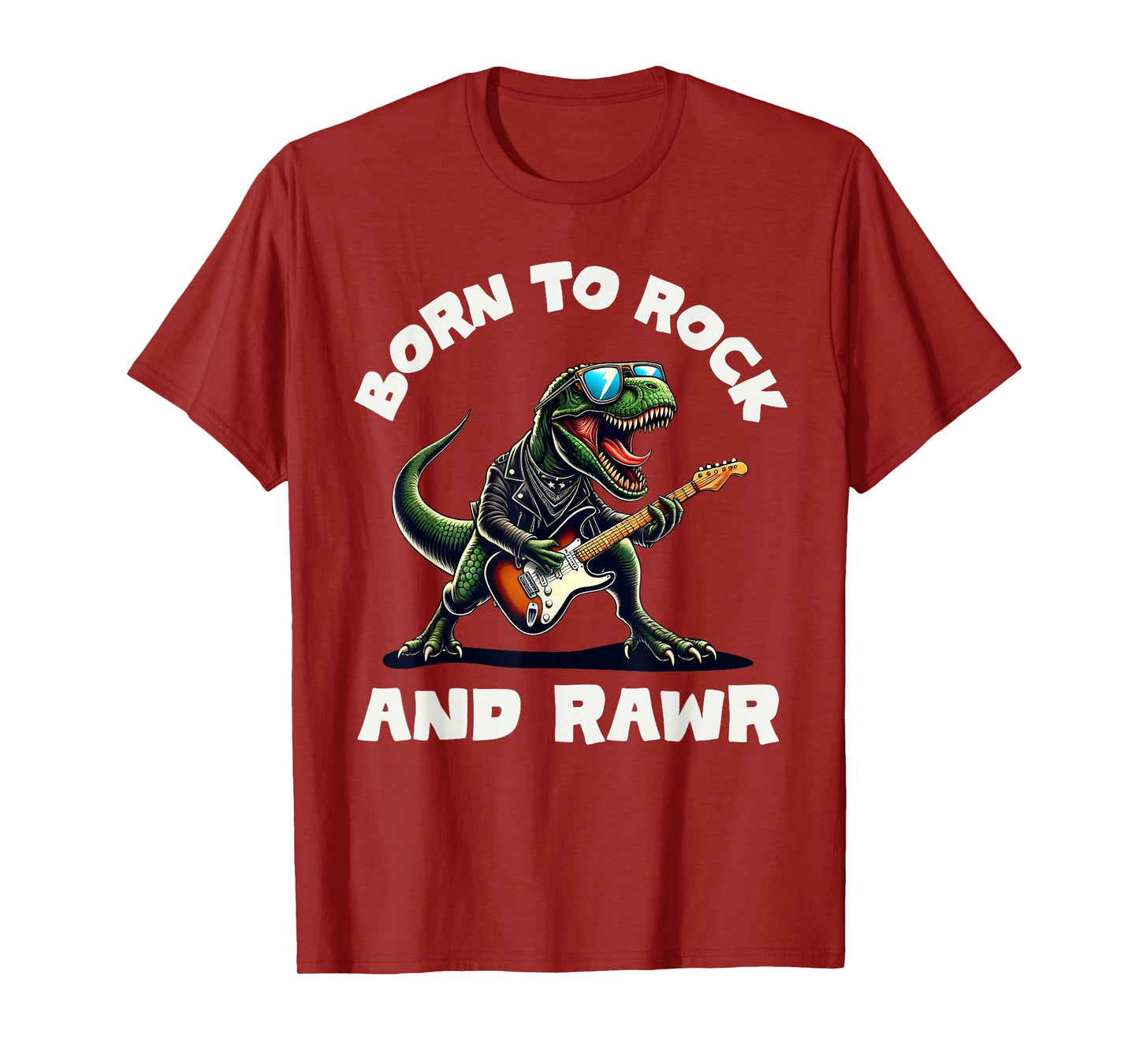 Born to Rock and Rawr, Cute Dinosaur, Rock'n Roll Dino T-Shirt
