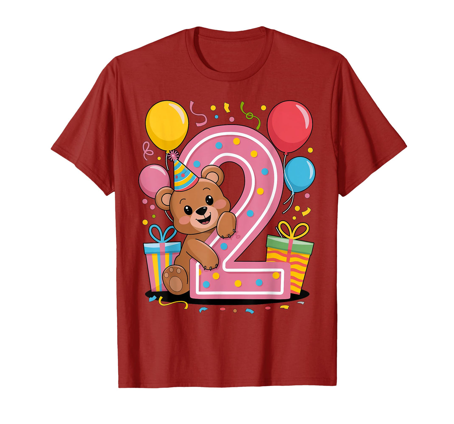 Bear 2nd birthday for boy girl 2 years old second two Bear T-Shirt