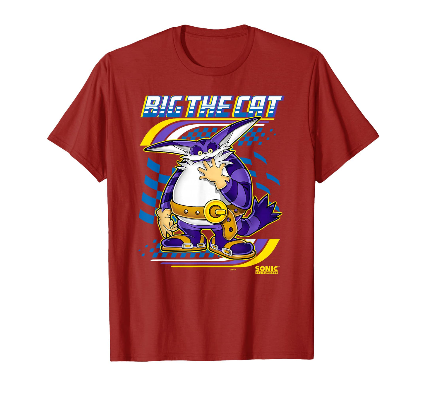 Sonic The Hedgehog Big The Cat Ready For Race Chest Poster T-Shirt