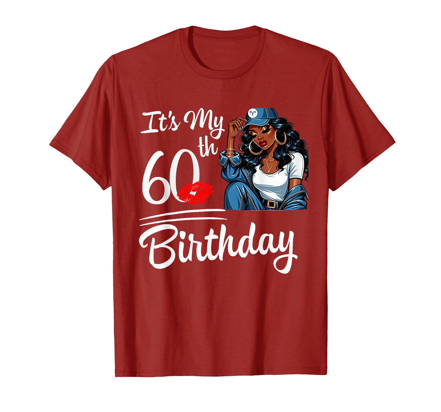 It's My 60th Birthday 60 Years Old Black Melanin Women Girl T-Shirt