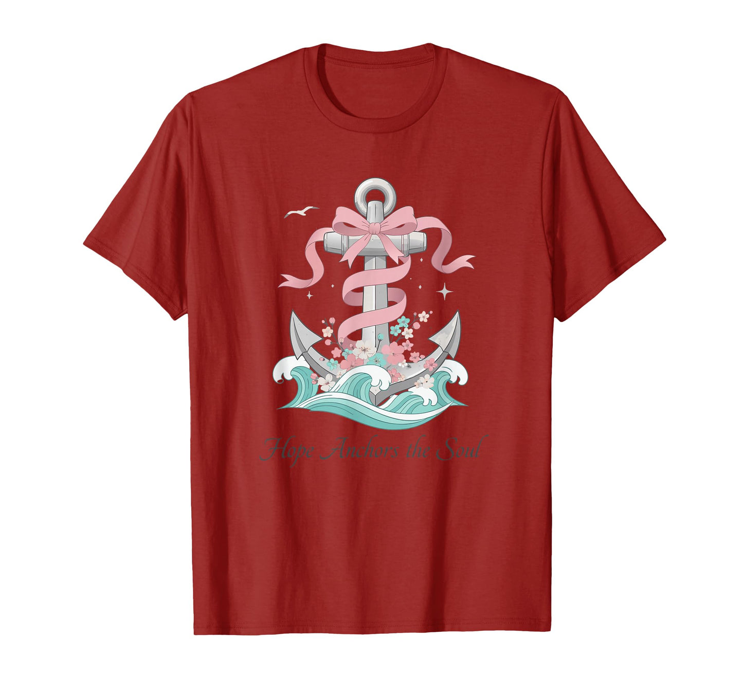 Hope Anchors The Soul Nautical Christian Anchor Art T-Shirt