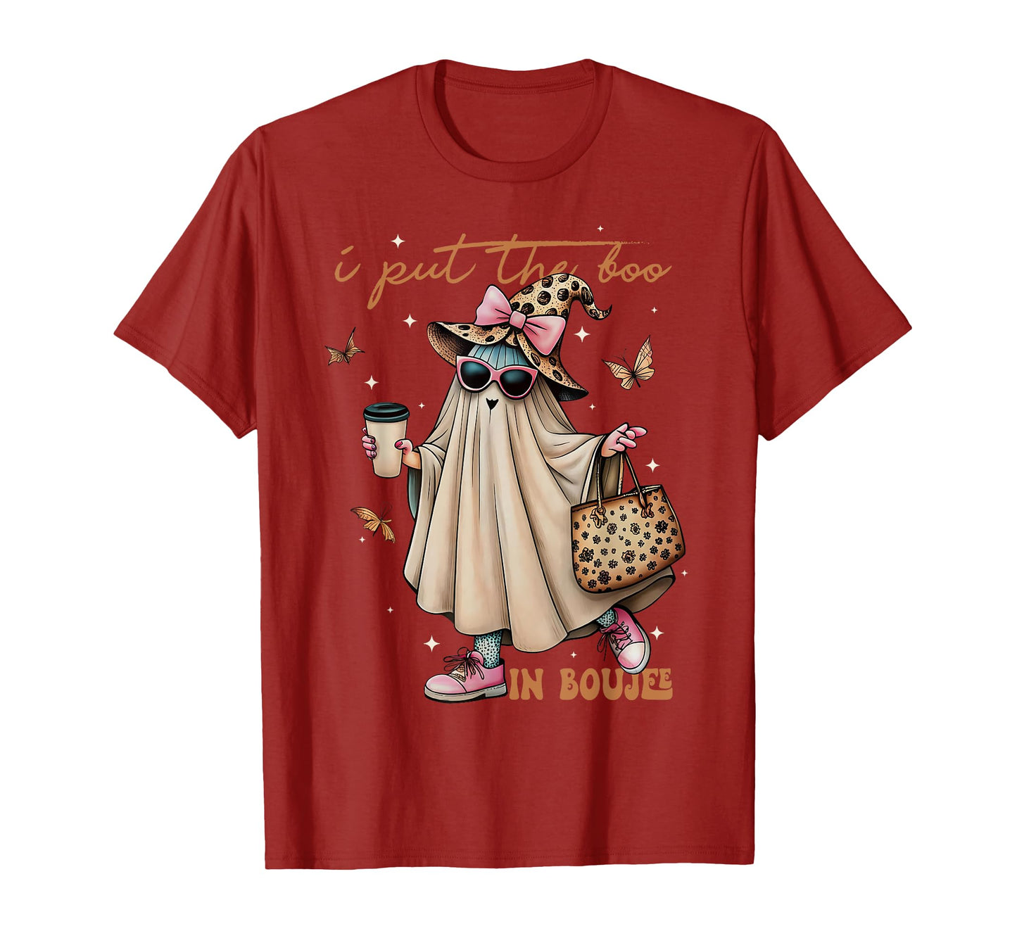 I Put The Boo in Boujee Halloween Cute Lady Ghost Girl Women T-Shirt