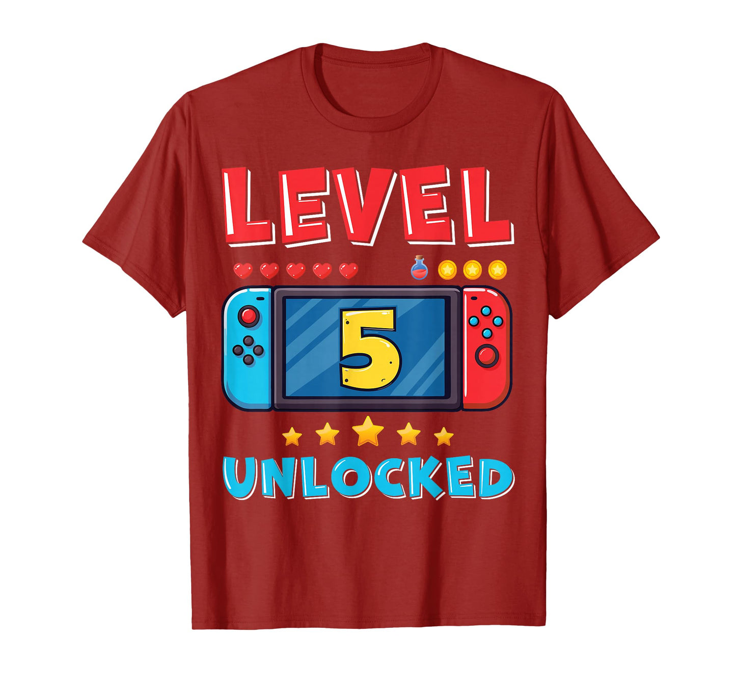 5 Year Old Bday Decorations Son Gamer Boy 5yr 5th Birthday T-Shirt