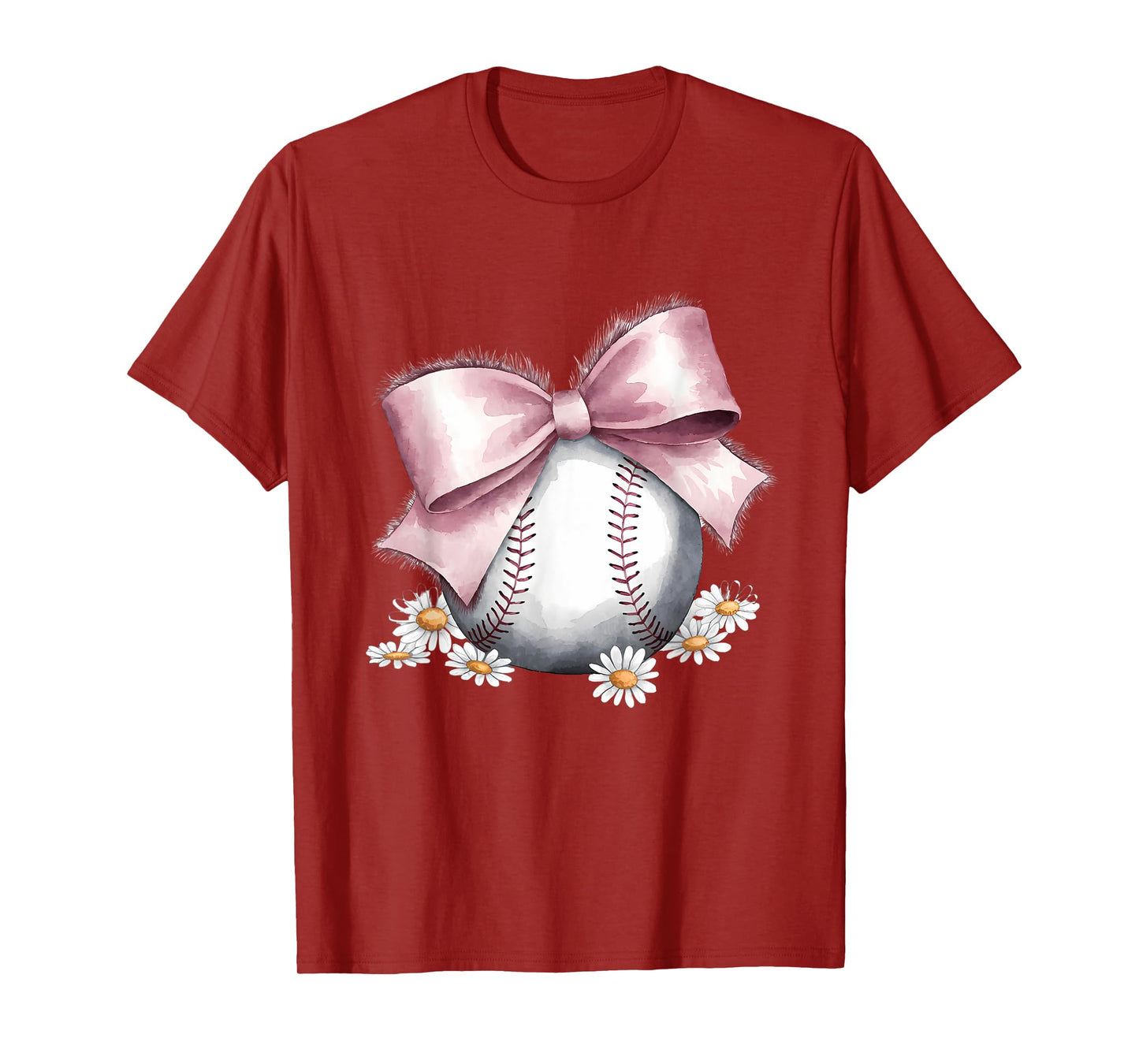 Baseball Coquette Bow Cute Baseball Mom T-Shirt