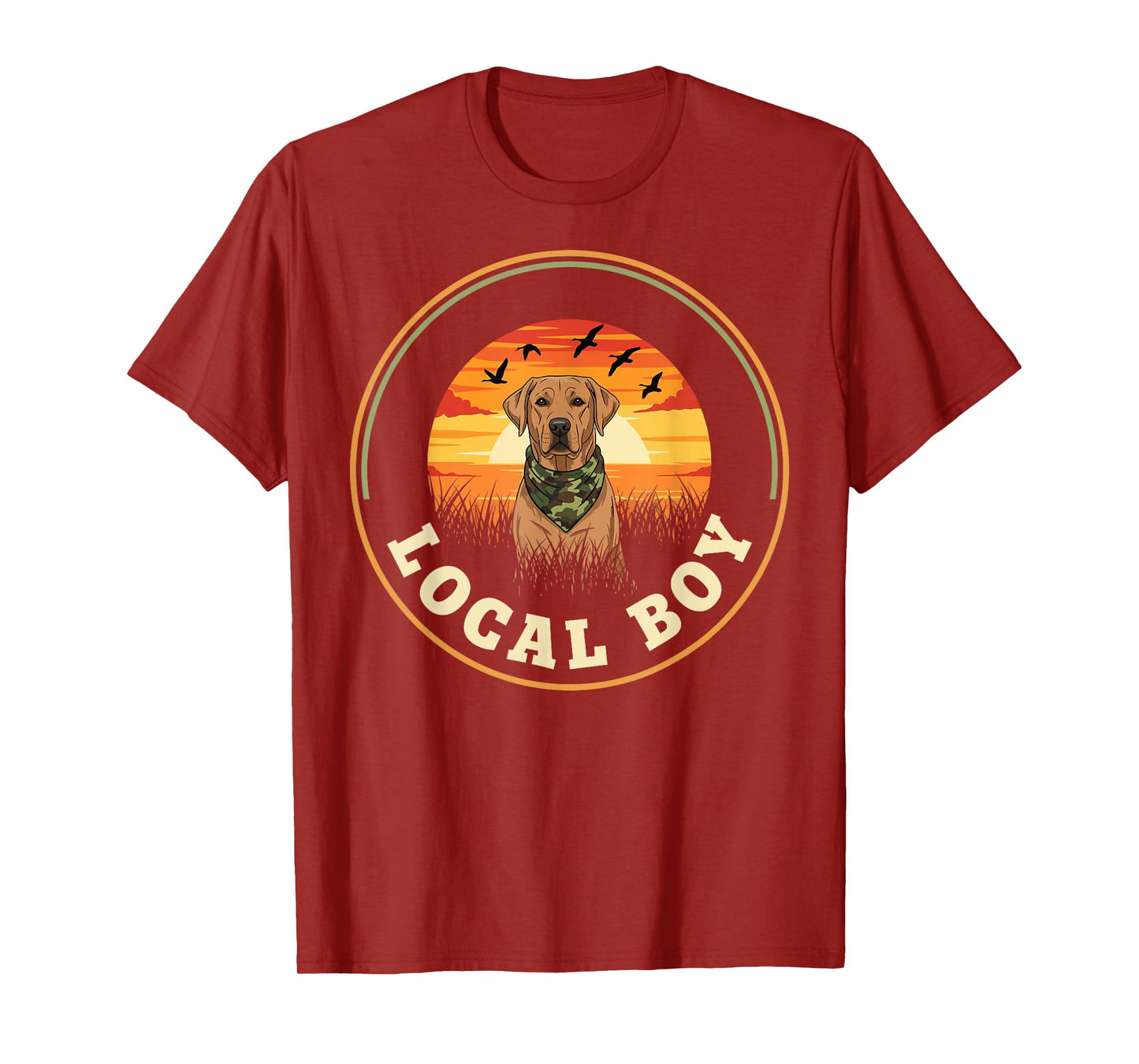 Local Boy Duck Hunting Retriever Waterfowl Dog Sunset Marsh T-Shirt