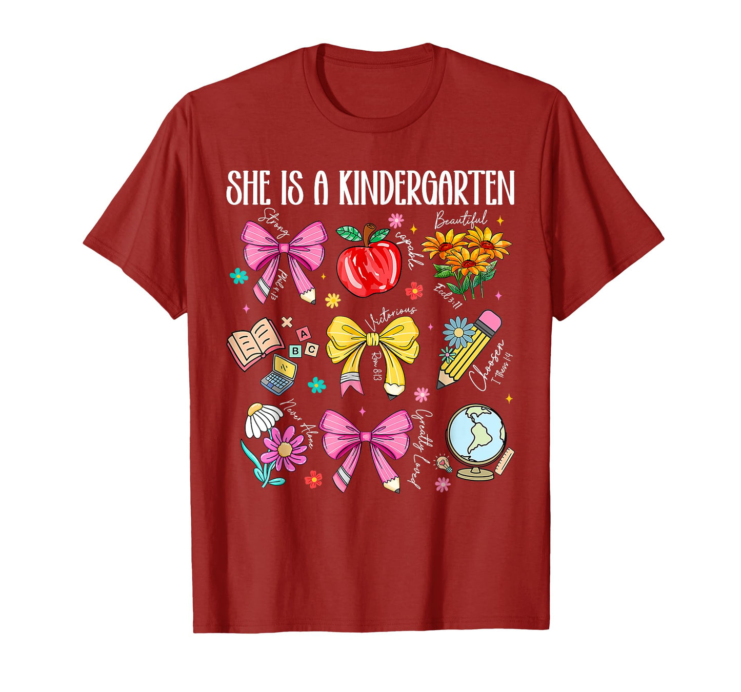 She is A Kindergarten Girl Bible Verse Christian Tee T-Shirt