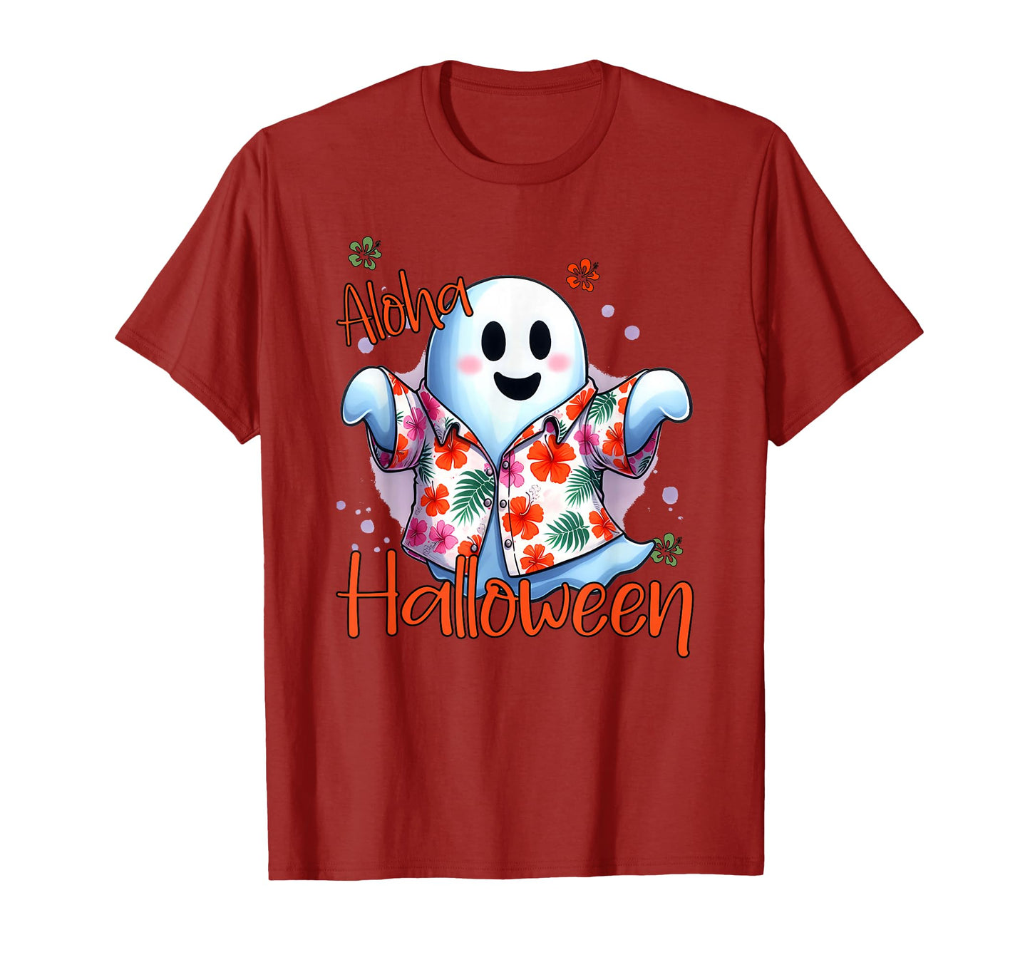 Aloha Halloween Ghost Funny Hawaiian T-Shirt