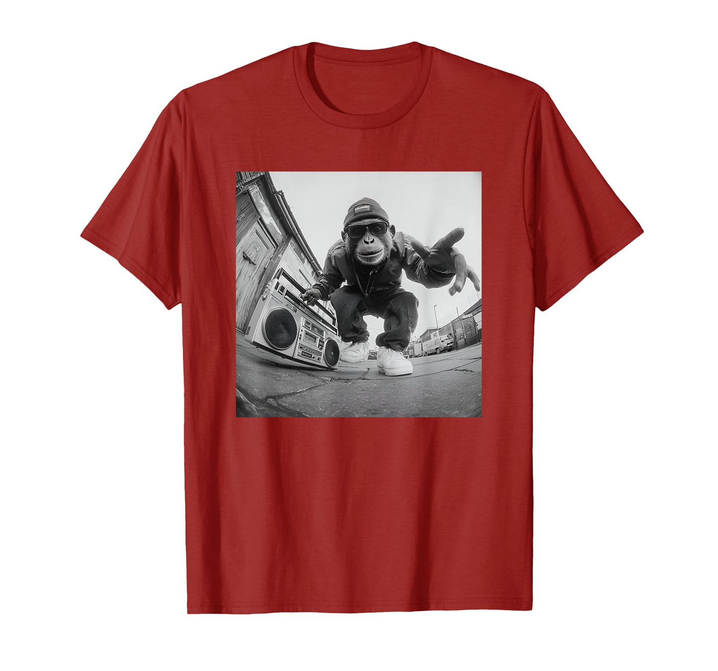 Retro Hip Hop Monkey Street Art Graphic T-Shirt