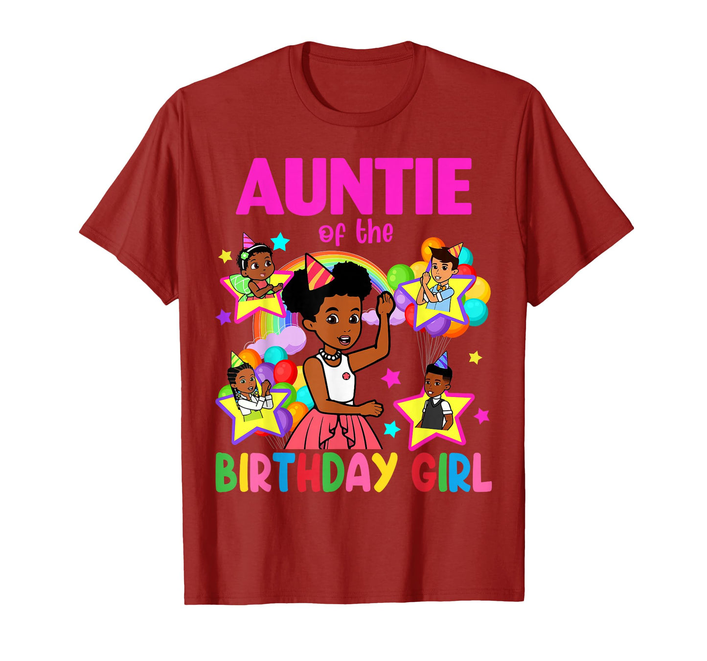 Auntie Of Birthday Girl Gracie Birthday Dolls Girl Party T-Shirt