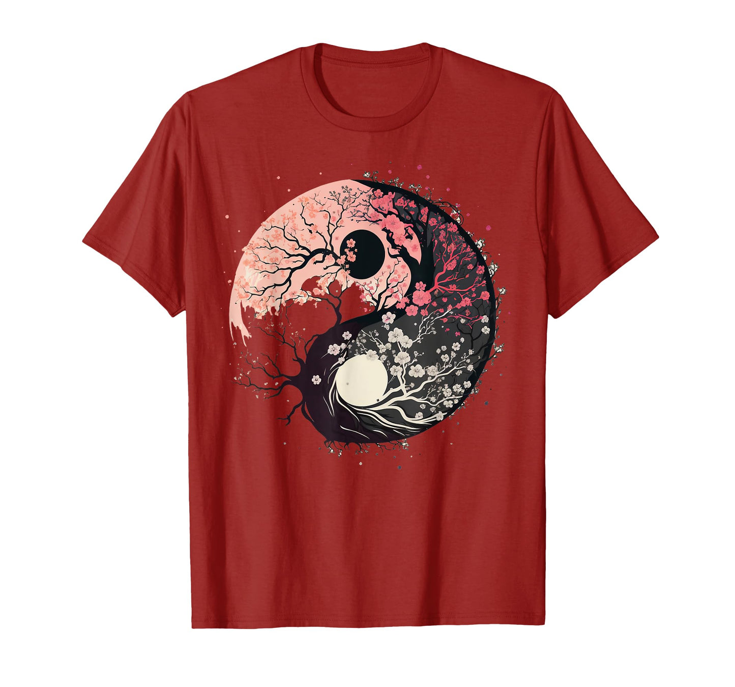 Cherry Blossom Taoism Yin Yang on Zen Taijitu Yin Yang T-Shirt