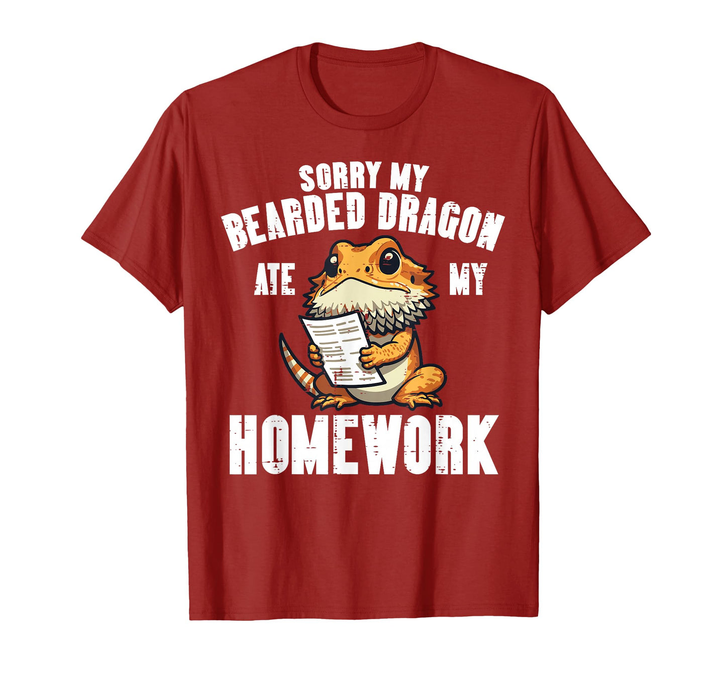 Bearded Dragon Ate Homework Funny Beardie Boys Girls Kids T-Shirt