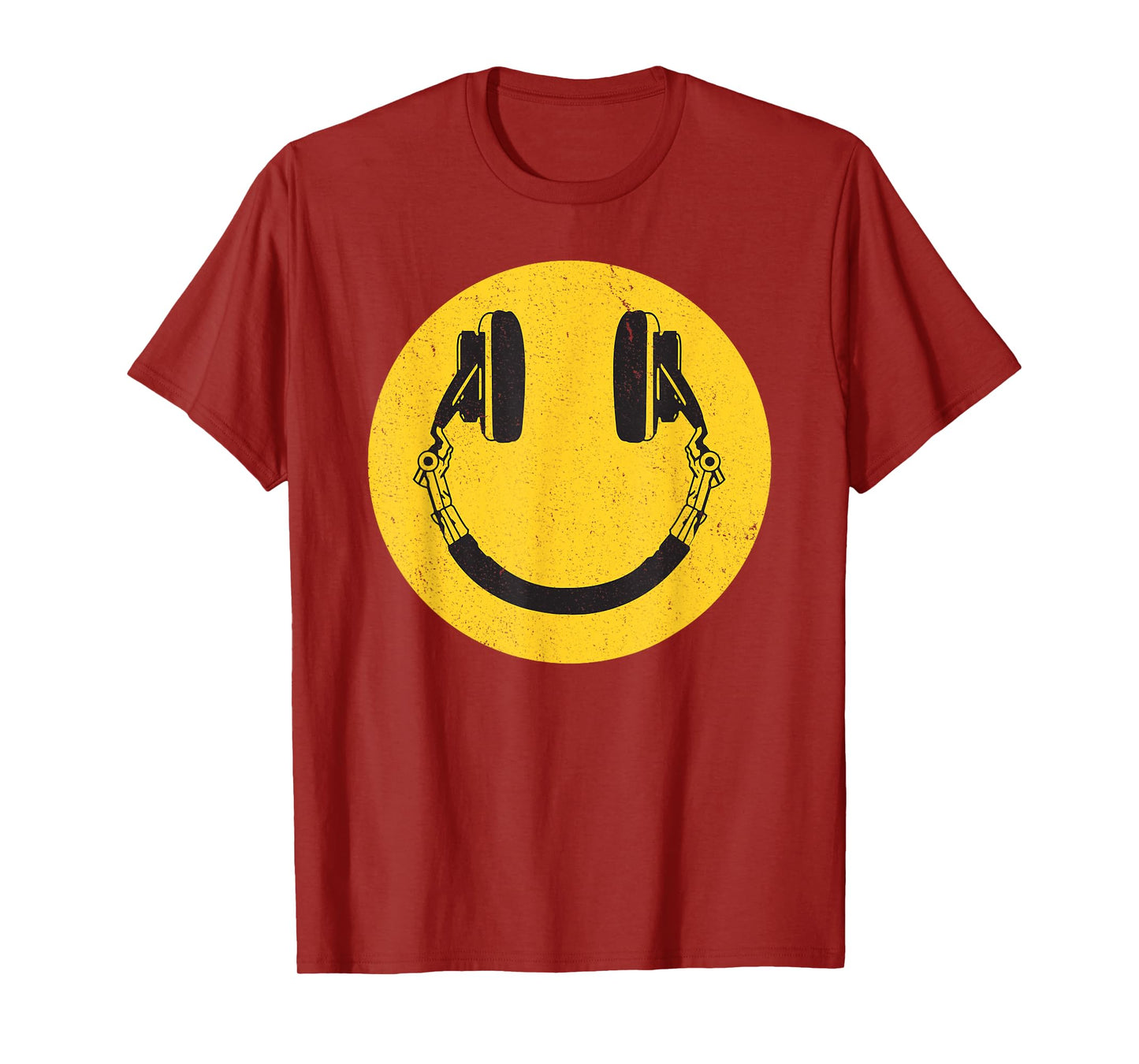 Retro Smile Music Face Headphones 90s Men Women Kids Vintage T-Shirt