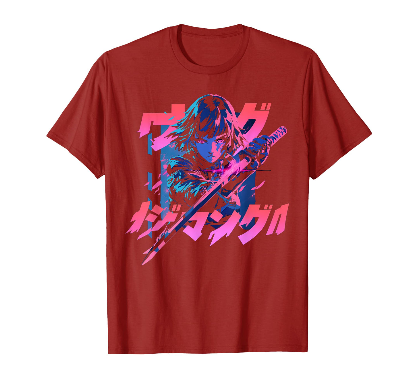 Cyberpunk Anime Samurai Girl Manga Gothic Japanese Gamer T-Shirt